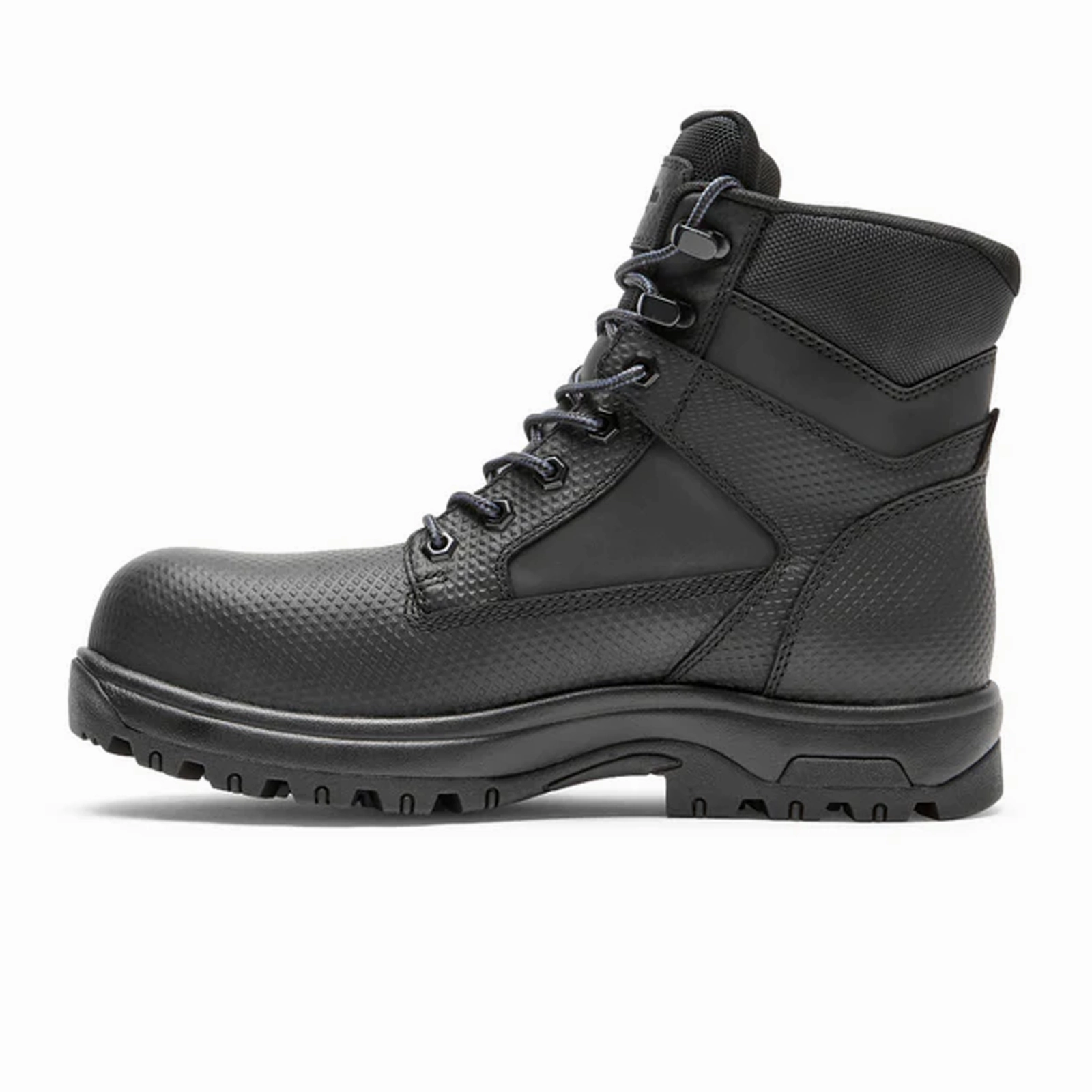 Dunham 8000 Works 6" Safety Boot (Men) - Black Textured Leather Natural Fit Rugged Built Rainy Day Commuter