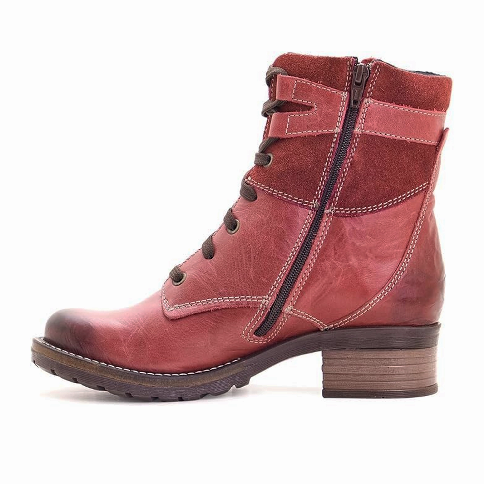 Cozy Interior Casual Dromedaris Kara Suede Mid Boot (Women) - Red