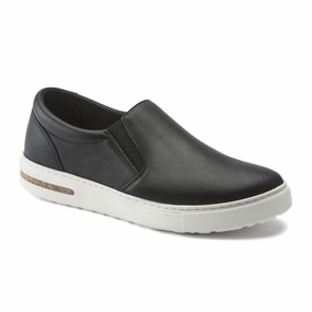 Birkenstock Oswego Slip On Sneaker (Men) - Black Leather High Rebound Foam