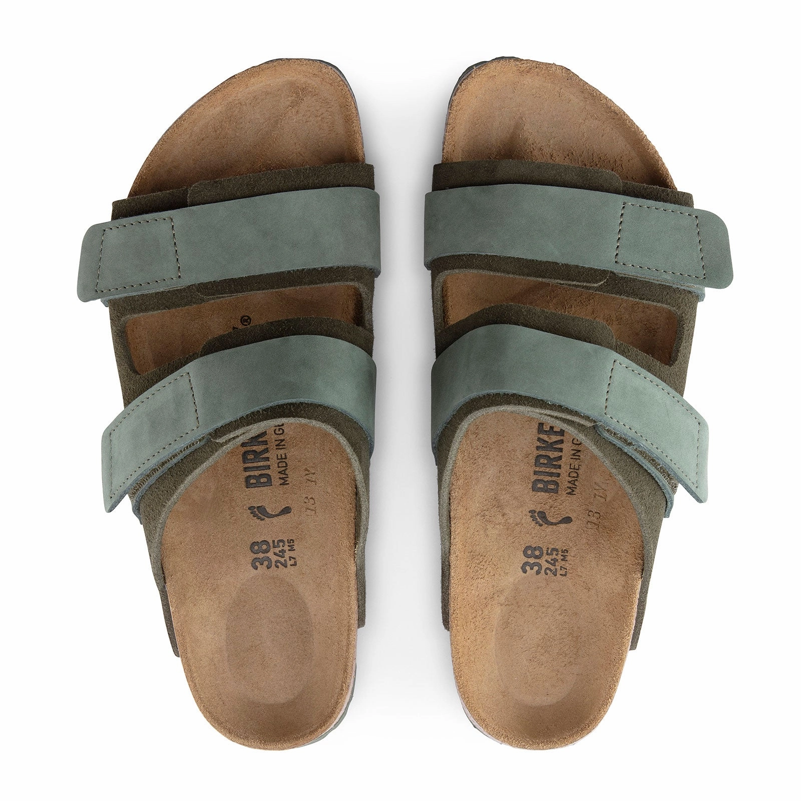 Long Step Birkenstock Uji Slide Sandal (Men) - Thyme Suede