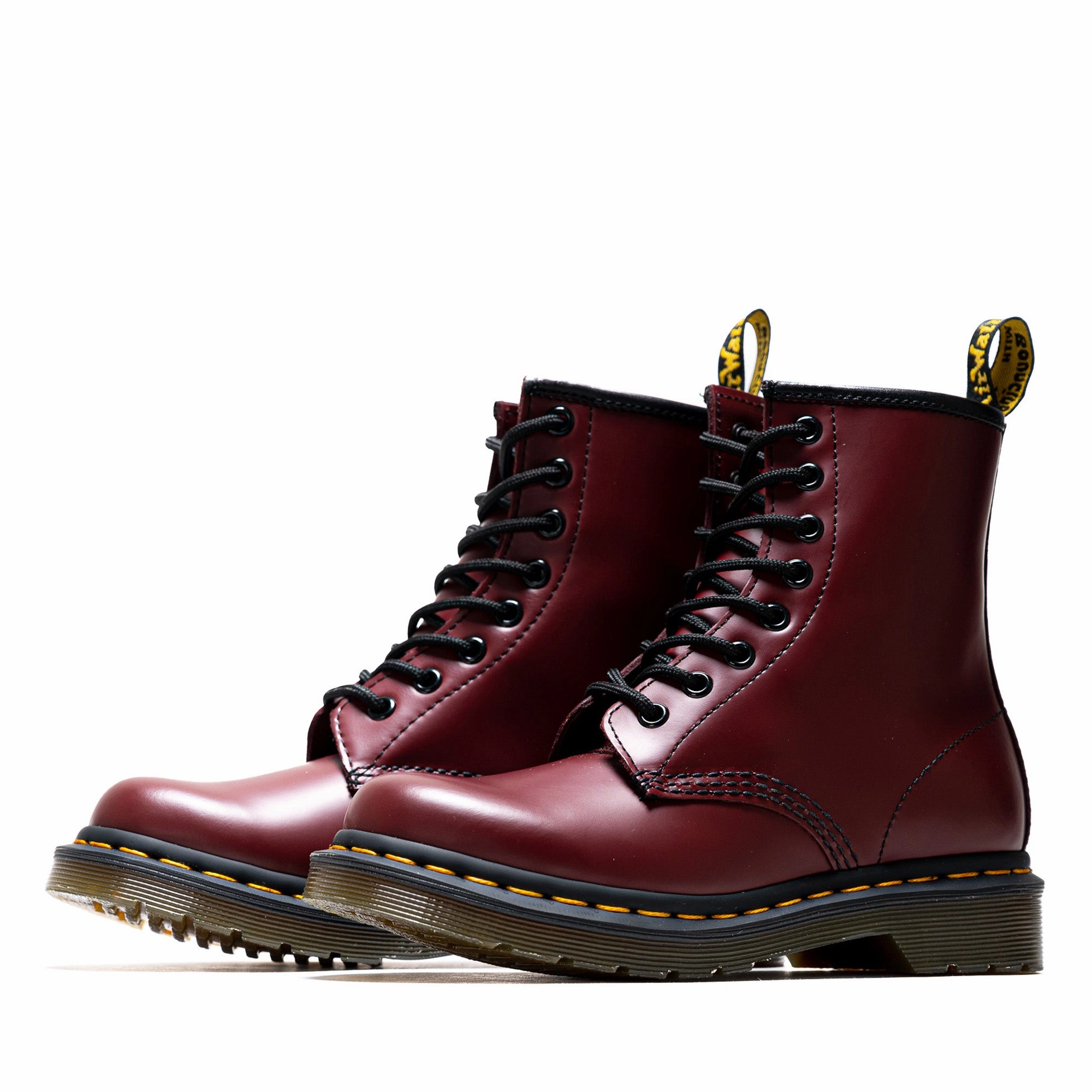 Crisp Lines Comfort Flex Women's Dr. Martens 1460 Smooth Leather Boot - Cherry Red