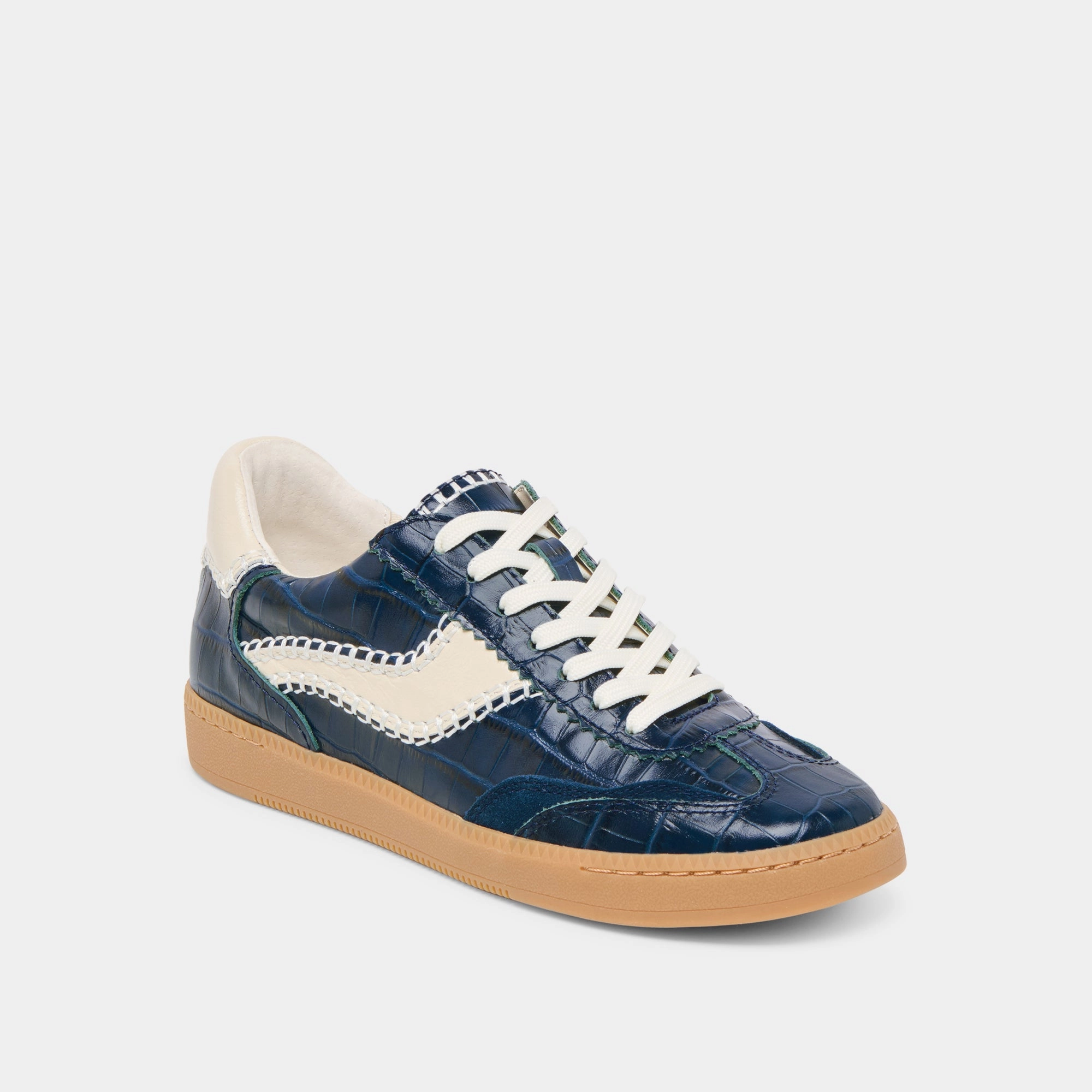 NOTICE STITCH SNEAKERS INK CROCO EMBOSSED LEATHER Water Resistant Material Impact Diffusing