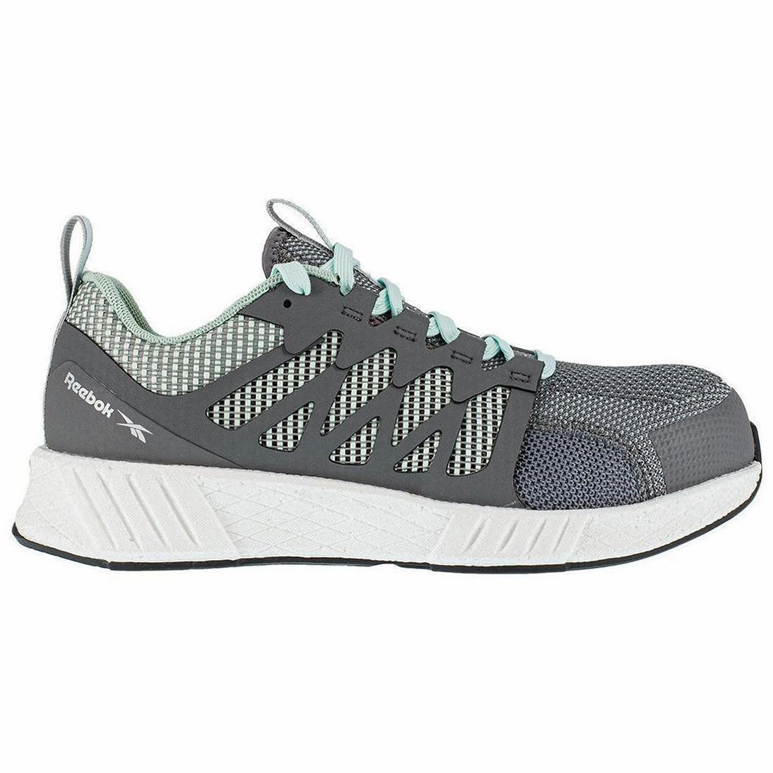 Women's Fusion Flexweave? Composite-Toe Athletic Work Shoe Grey/Mint Green Supportive Lining