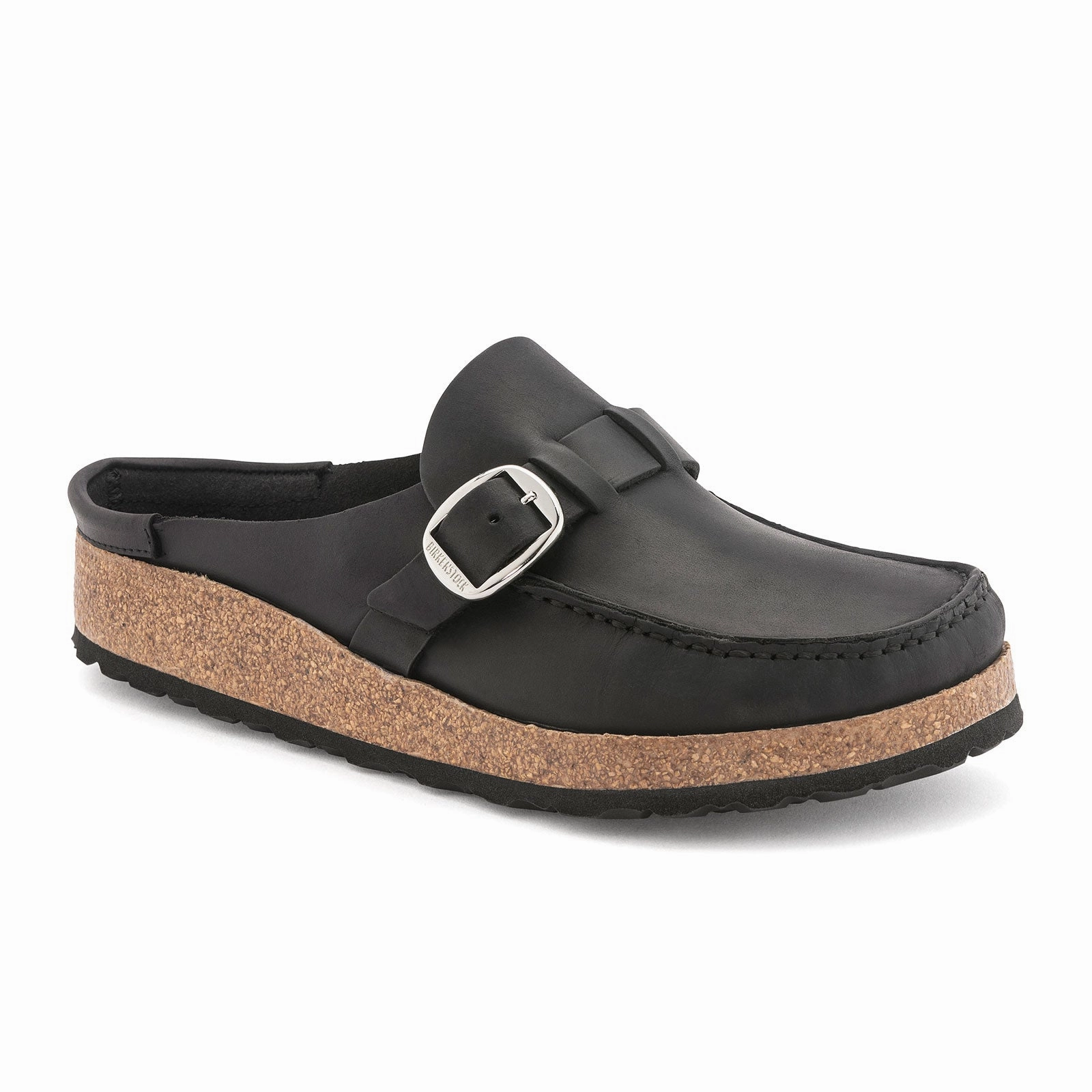 Birkenstock Buckley Clog (Women) - Black Oiled Leather Lace Up System velcro