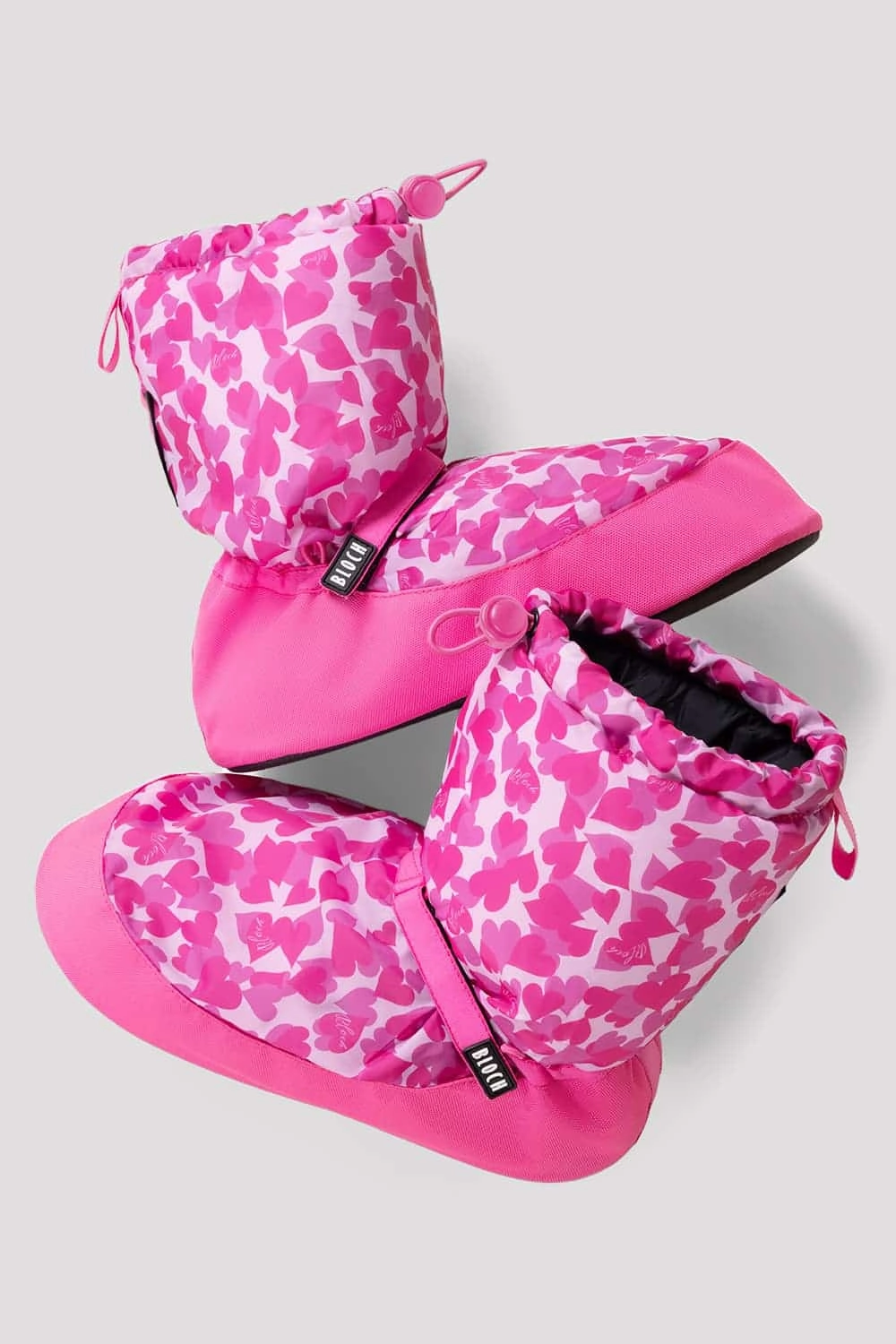 Square Toe Adult Confetti Hearts Print Warm Up Booties