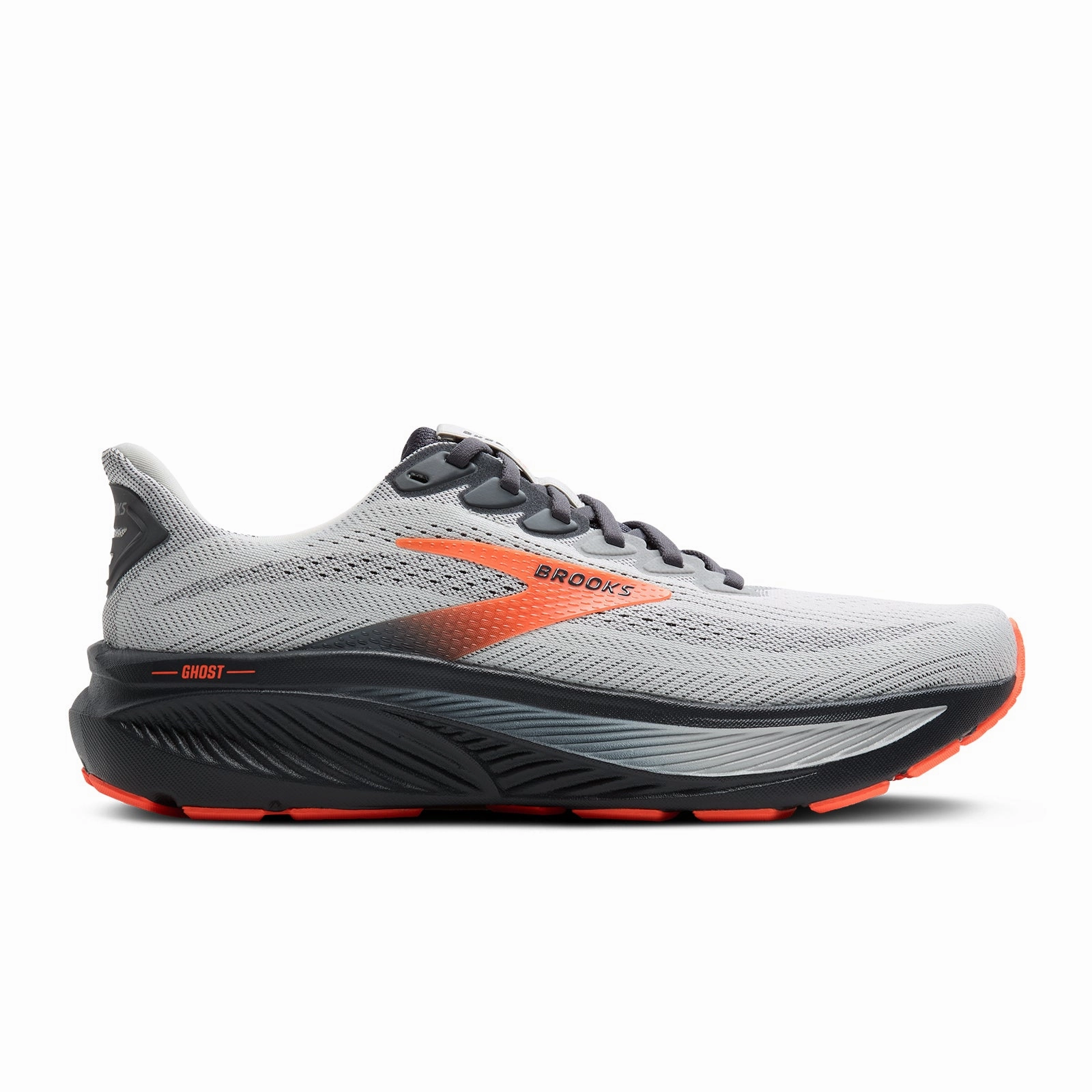 Pastel Soft Fashionable Travel Shoes Brooks Ghost 17 Running Shoe (Men) - Oyster Mushroom/Orange/Ebony