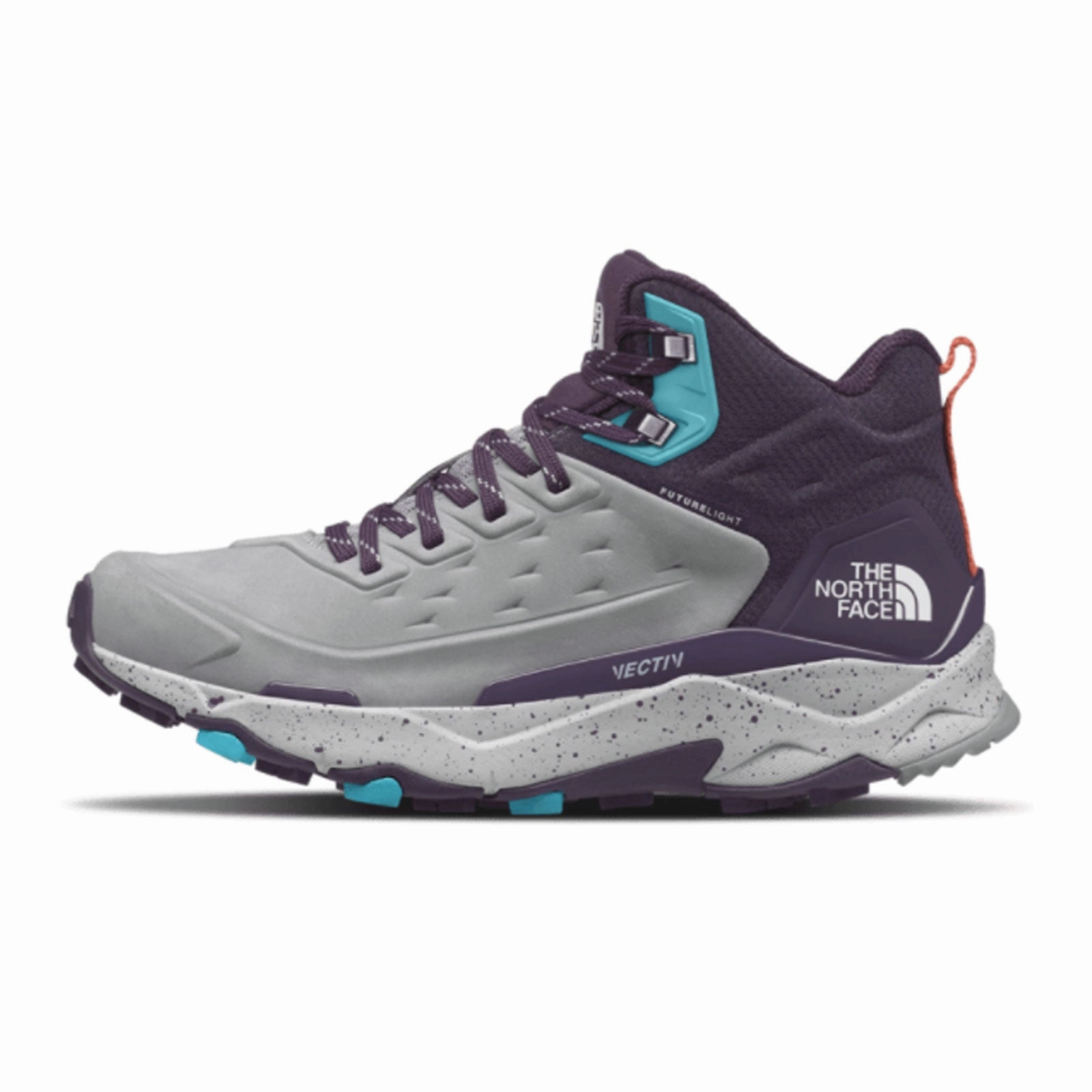 Tough Weather The North Face VECTIV Exploris FUTURELIGHT Mid Hiking Shoe (Women) - Meld Grey/Dark Eggplant Purple Leather