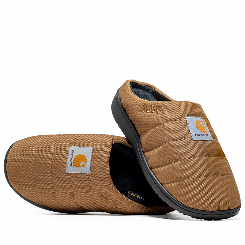 Flex Groove System Smooth Leather SUBU x Carhartt WIP Cordura Slippers - Hamilton Brown