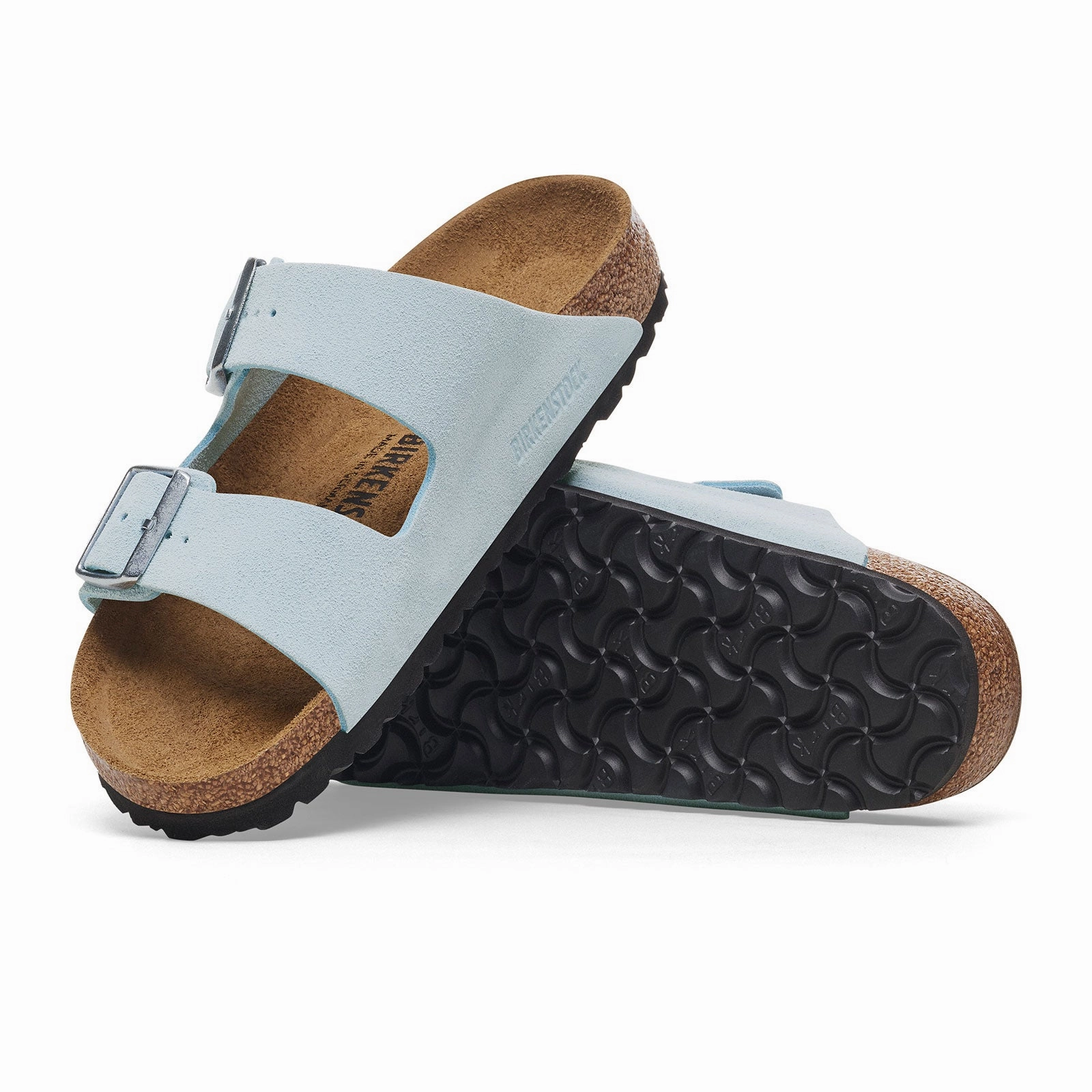 Birkenstock Arizona Narrow Slide Sandal (Women) - Baby Blue Suede Sandal Cleaning light shoes