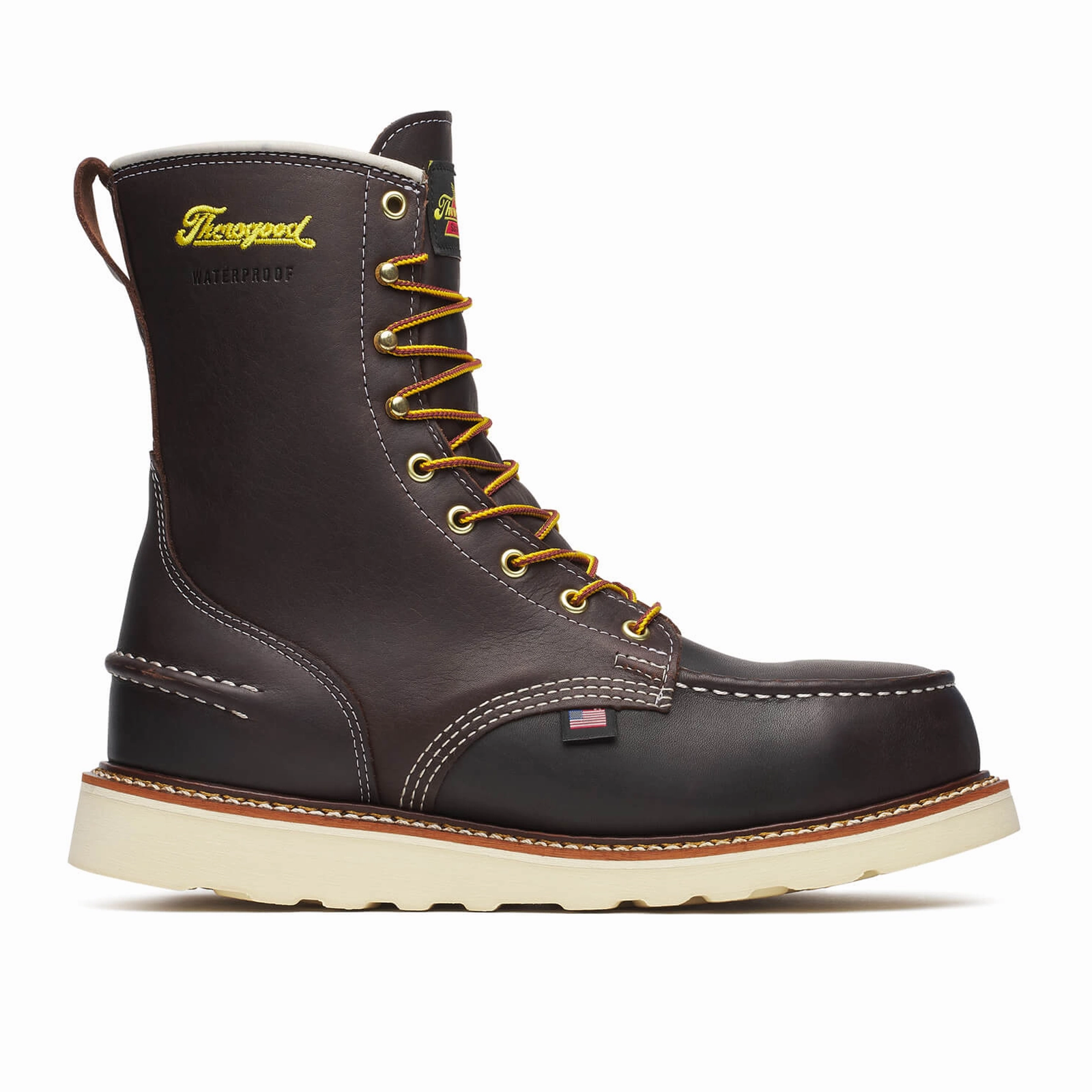 Thorogood 1957 Series 8" Moc Toe Waterproof Steel Toe Work Boot (Men) - Brown Shock Absorbing Backcountry Camper