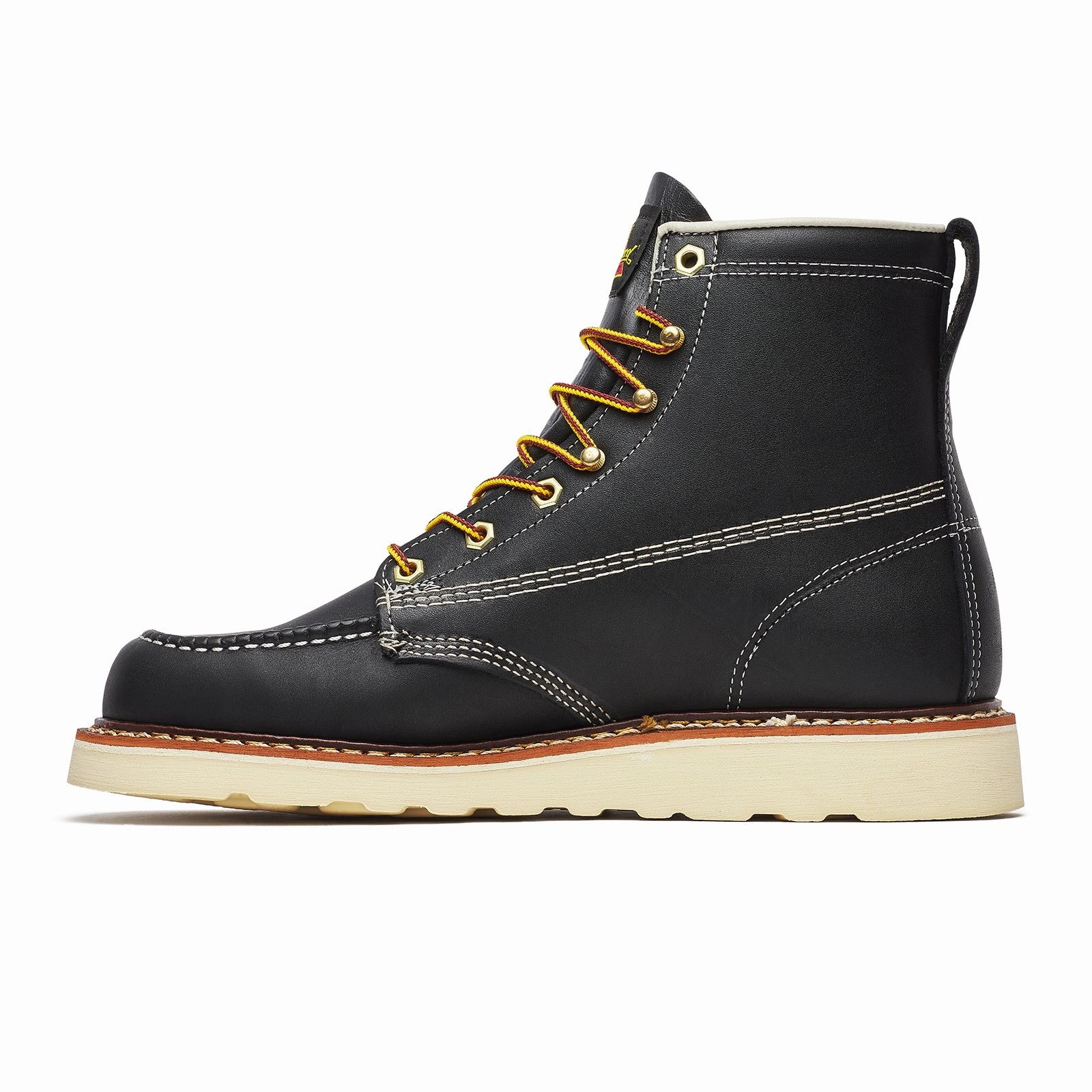 Comfort Gusset Thorogood American Heritage 6" Moc Toe Soft Toe Work Boot (Men) - Black