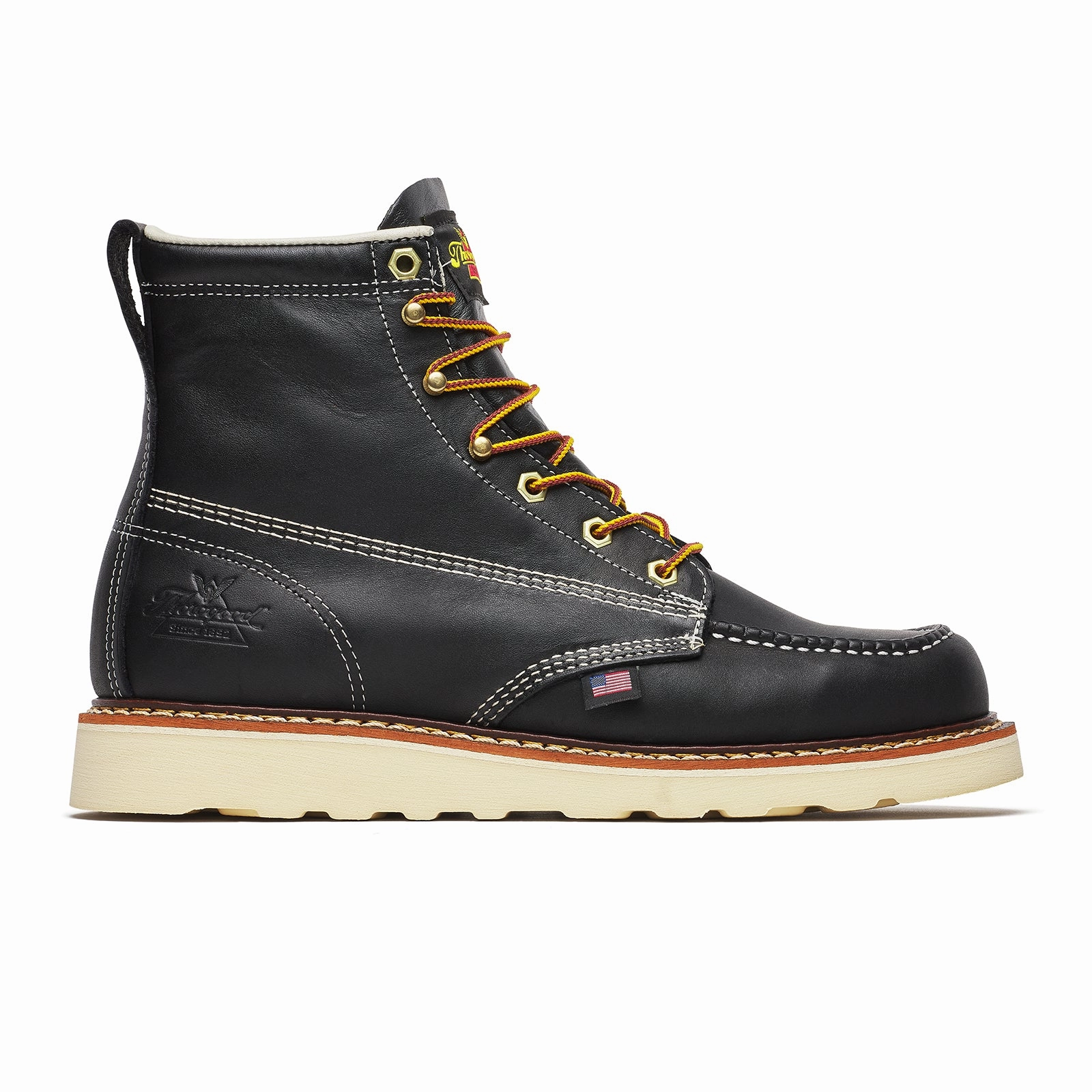 Thorogood American Heritage 6" Moc Toe Soft Toe Work Boot (Men) - Black Supportive Build