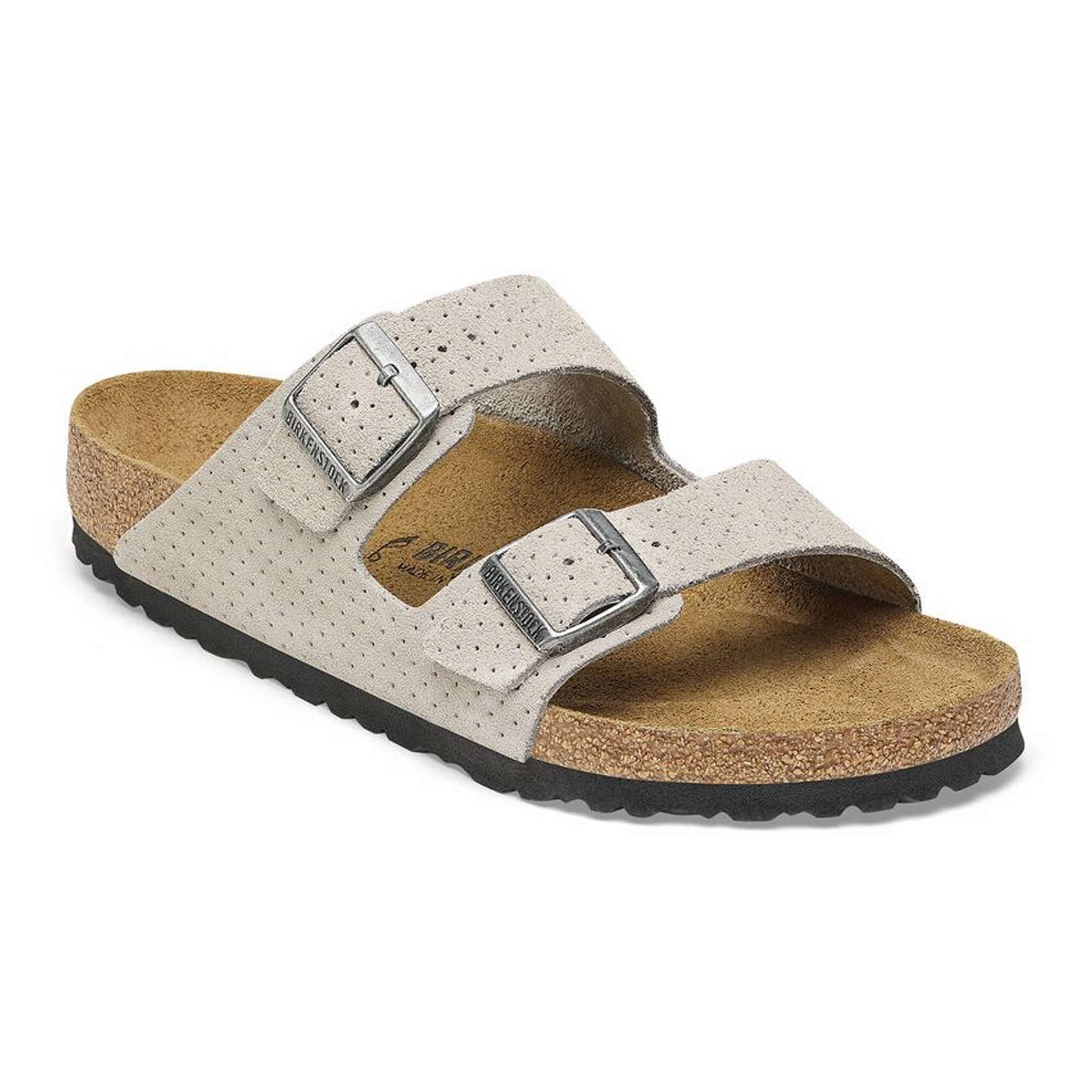 suede upper Comfort Path Birkenstock Arizona Slide Sandal (Men) - Dotted Stone Coin Suede
