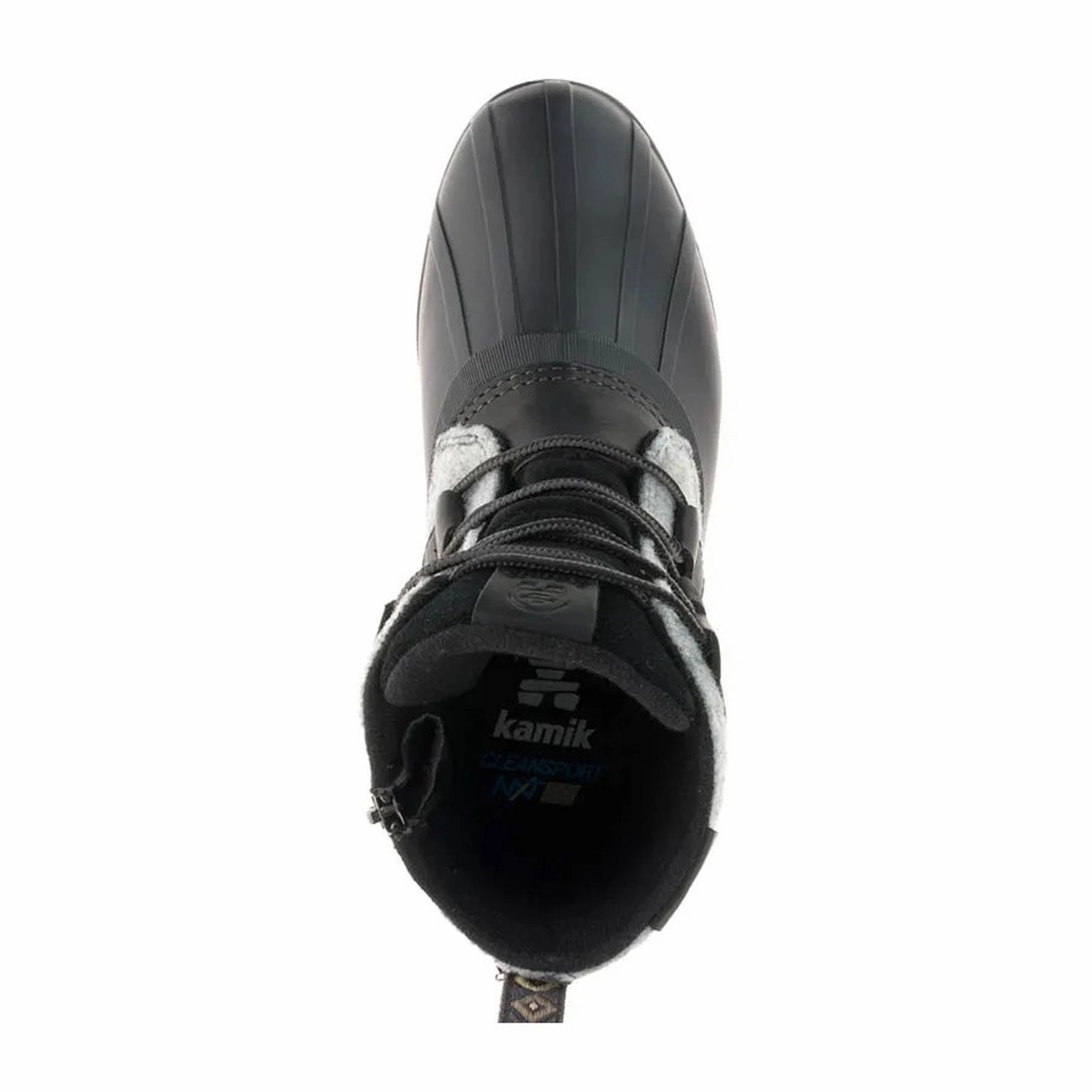 Padded Interior Cold Climate All Weather Functional Minimalist Kamik Simona Mid F Winter Boot (Women) - Black Noir