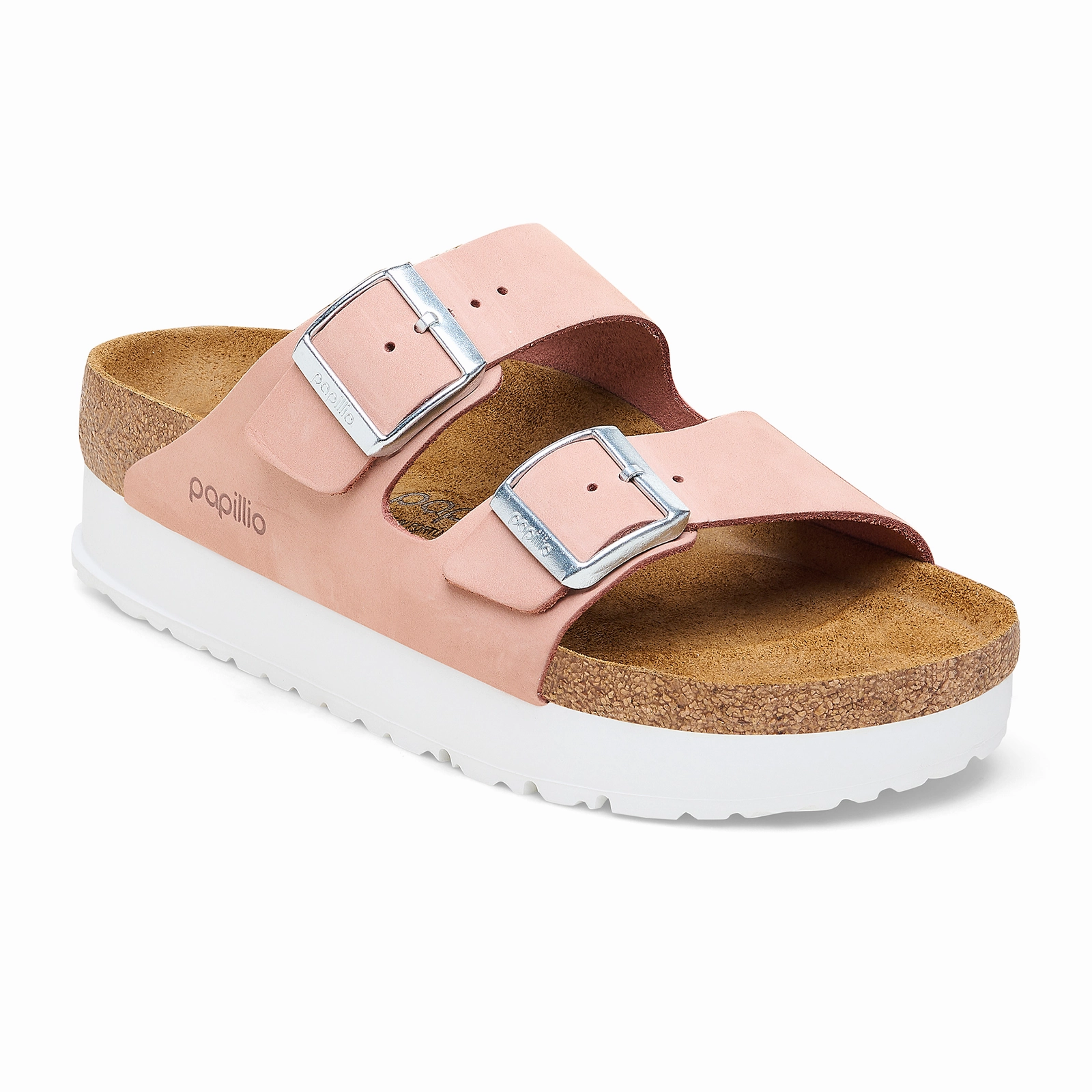 Adjustable Closure Effortless Pair Birkenstock Arizona Exquisite Flex Platform Slide Sandal (Women) - Soft Pink Nubuck