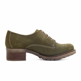 Dromedaris Kaley Heeled Lace Up (Women) - Olive Relaxed Walk