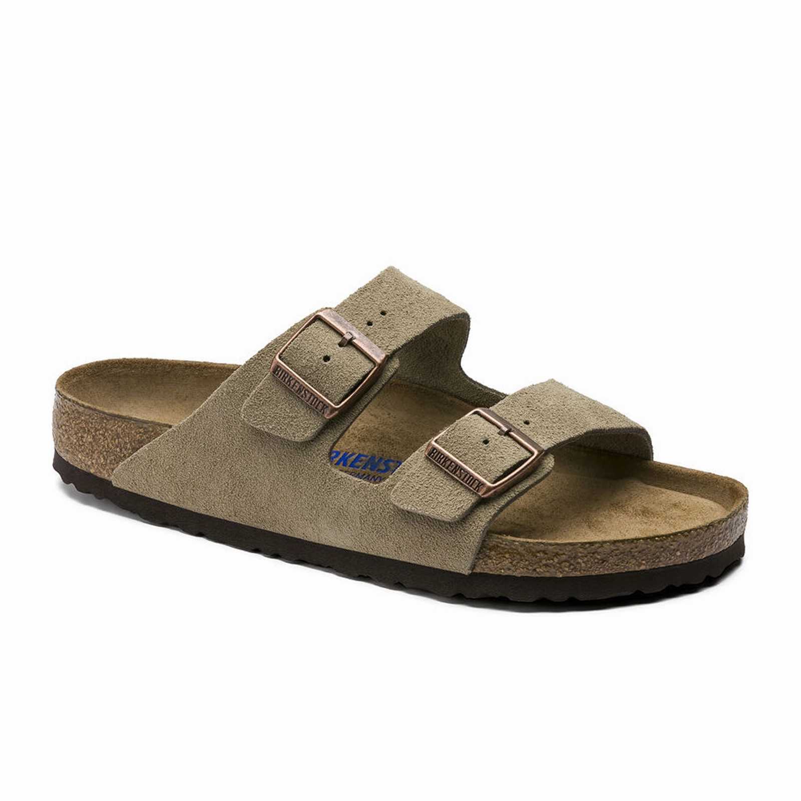 Swift Walk Birkenstock Arizona Soft Footbed Slide Sandal (Unisex) - Taupe Suede