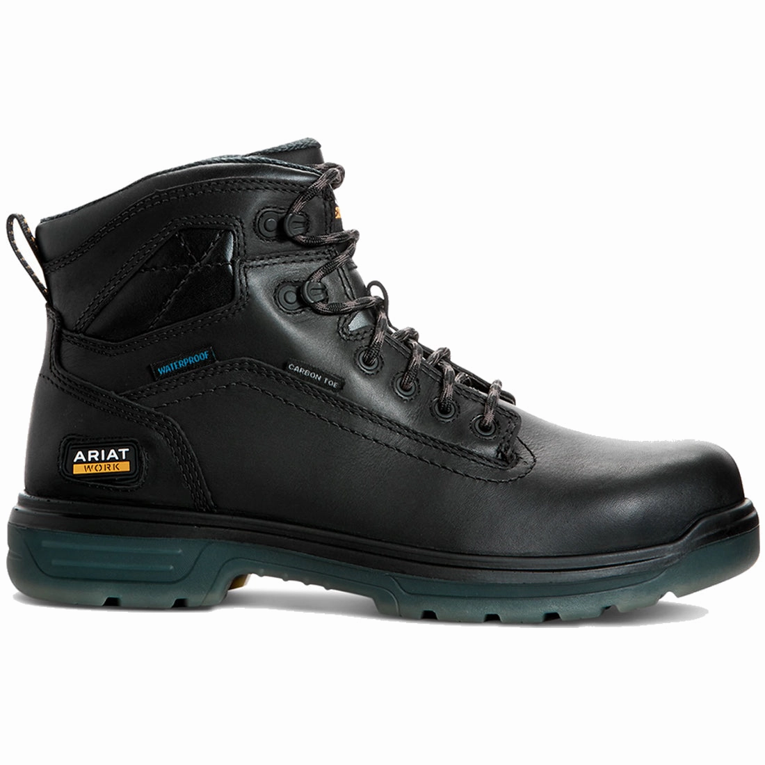 Turbo 6 inch Carbon-Toe CSA Waterproof Work Boot Black Adjustable Heel Strap