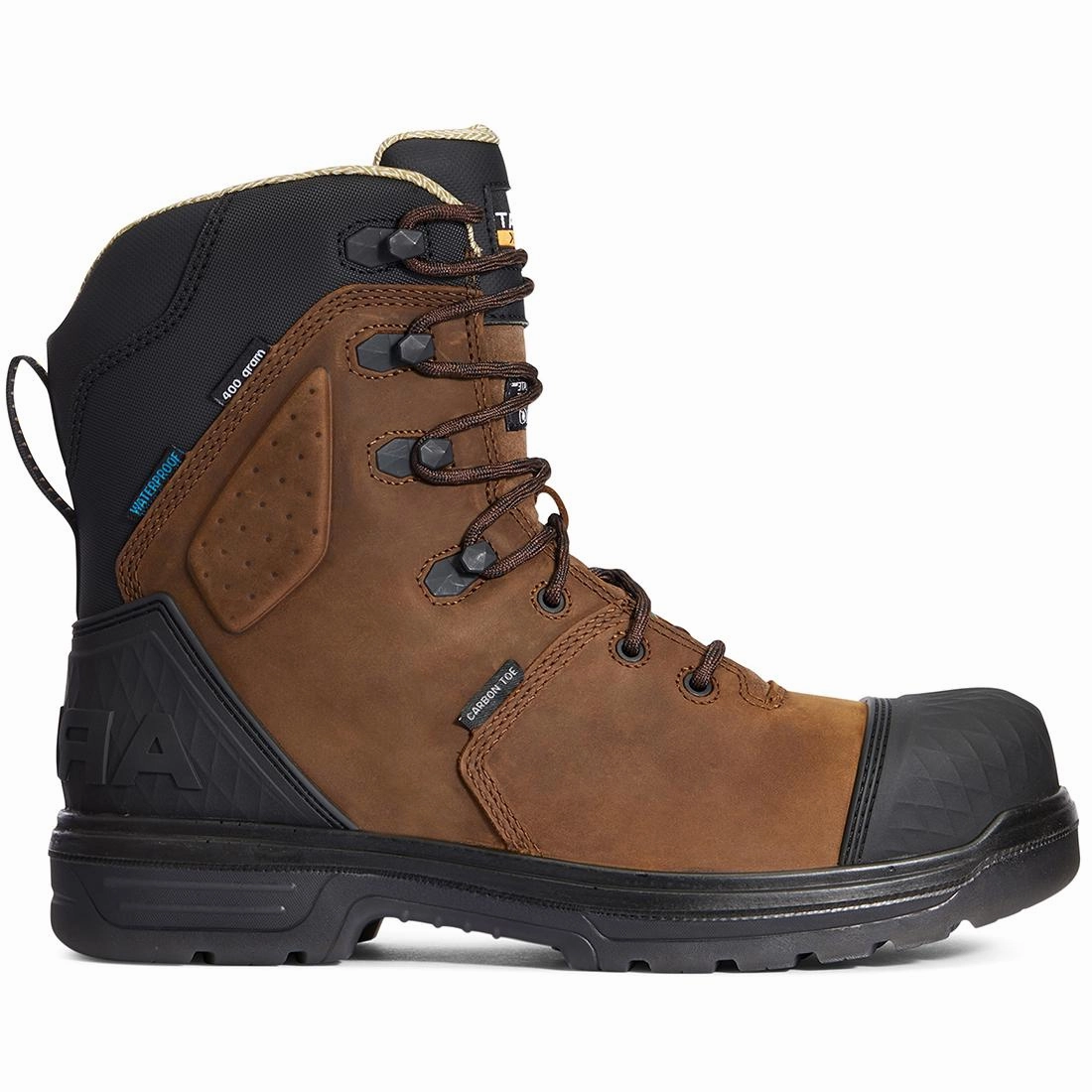 Turbo Outlaw 8 inch Carbon-Toe CSA Waterproof 400g Carbon Toe Work Boot Barley Brown Modern