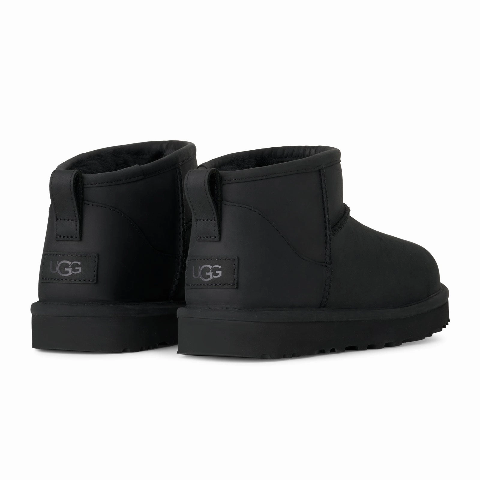 UGG? Classic Ultra Mini (Women) - Black Leather High-Quality Leather