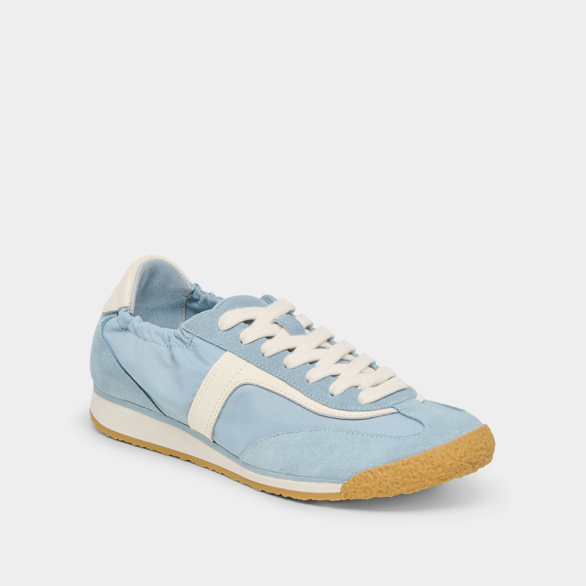 Sleek Travel Footwear Sturdy Toe Barrier SARIYA SNEAKERS LT BLUE NYLON