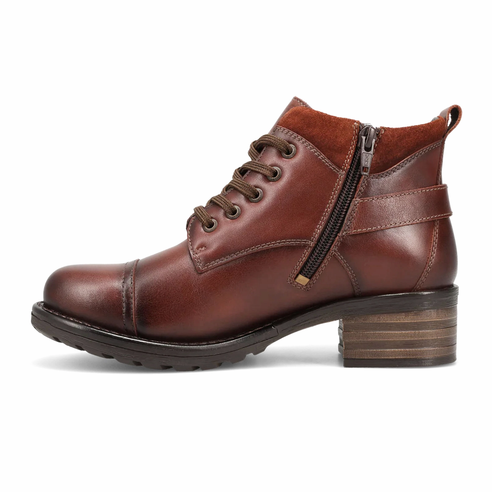 Taos Mini Crave Ankle Boot (Women) - Cognac Blue Sky Feather Light Nature Lover