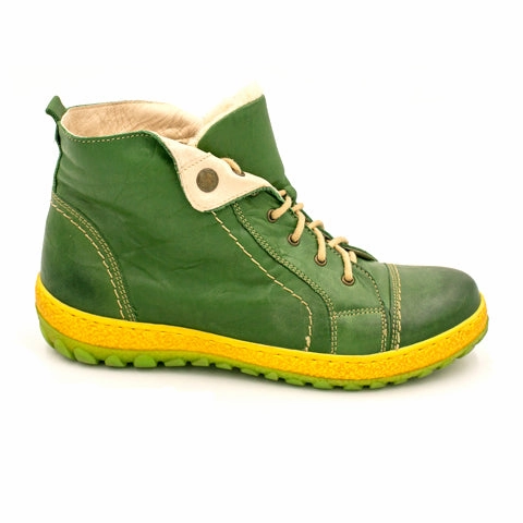 TPU Outsole Feather Light Work Commute V-Italia Heel Packer Shearling High (Women) - Packer Green
