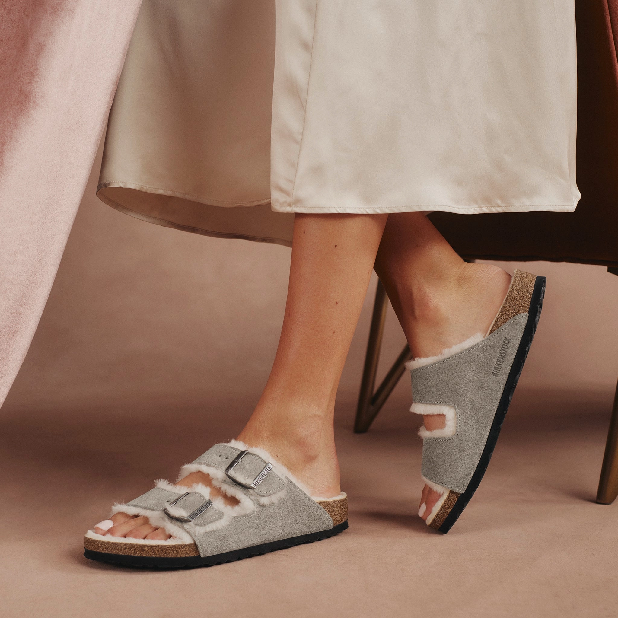 Functional shock absorption ARIZONA SHEARLING - STONE COIN - SUEDE