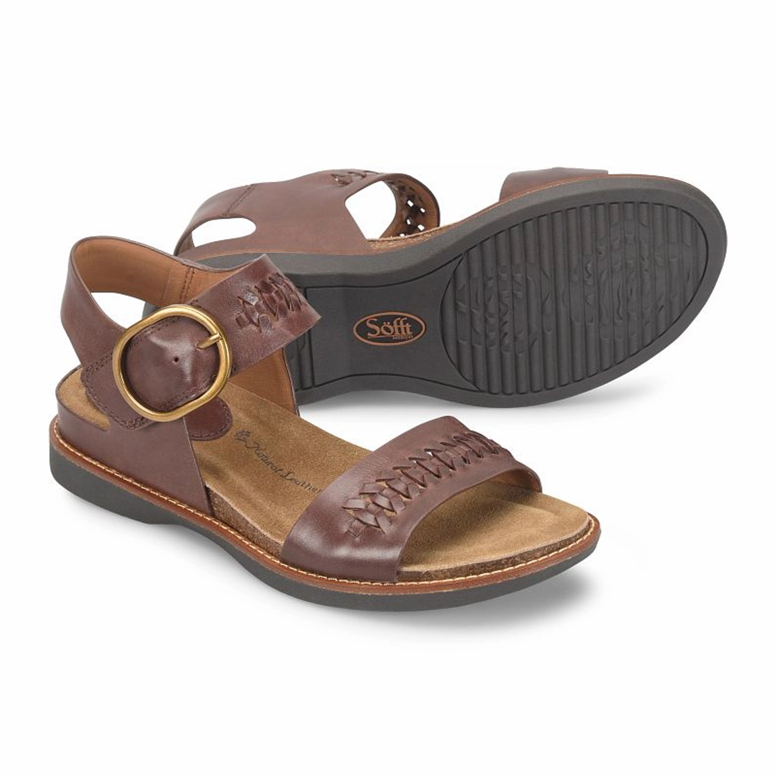 Sofft Bali II Backstrap Sandal (Women) - Cocoa Brown Footbed Massage Nodes Supportive
