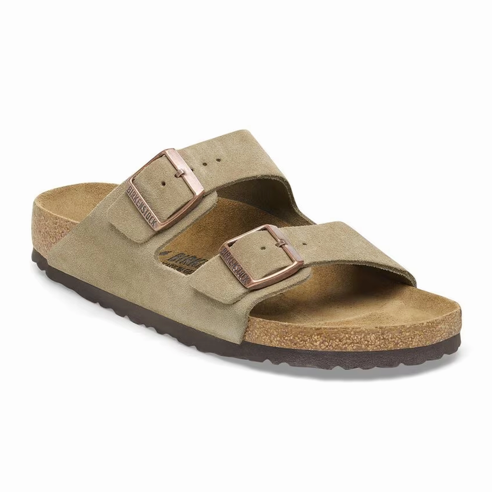 Birkenstock Arizona Narrow Slide Sandal (Unisex) - Taupe Suede Thong