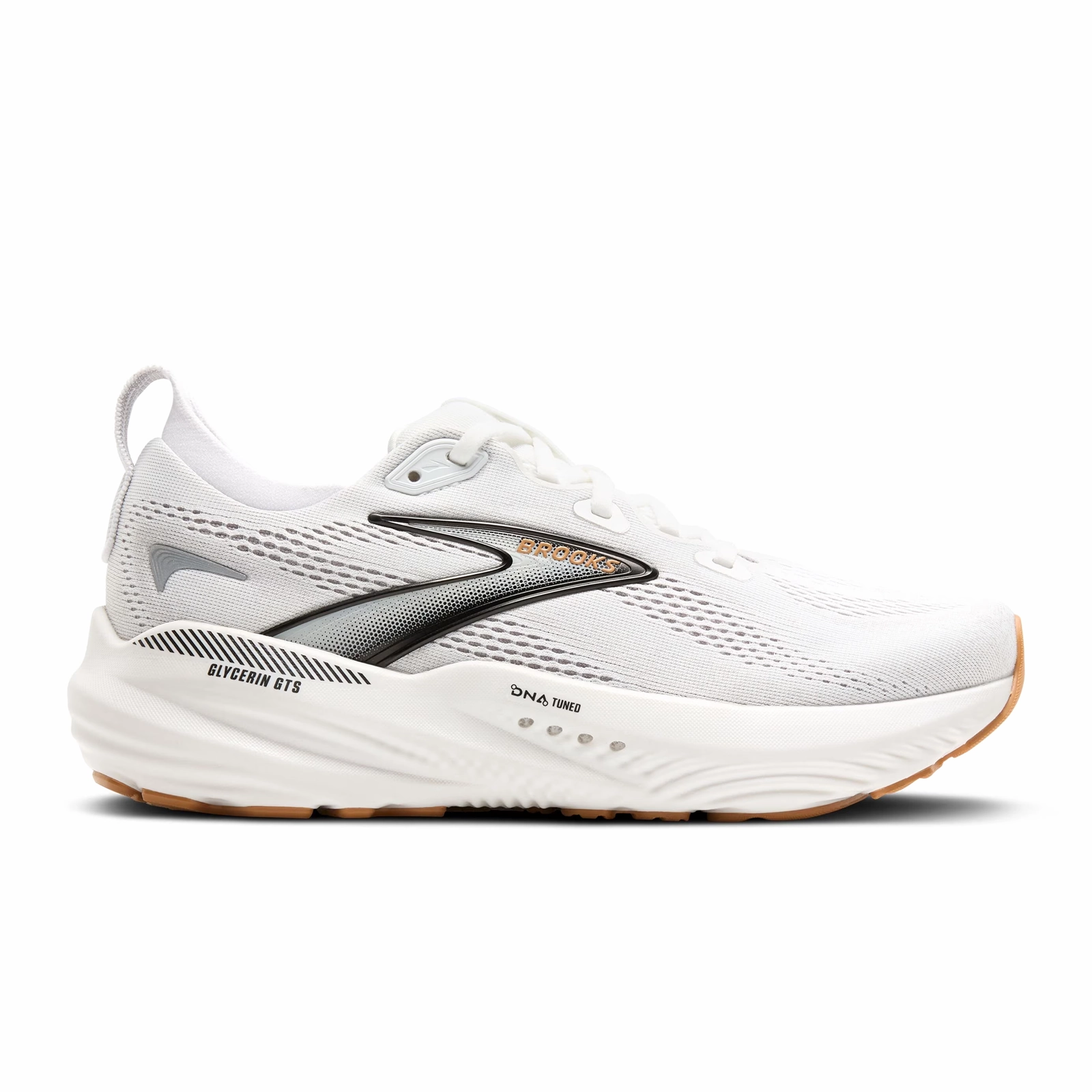 Durable Travel Footwear Brooks Glycerin GTS 22 Running Shoe (Women) - White/Grey/Black