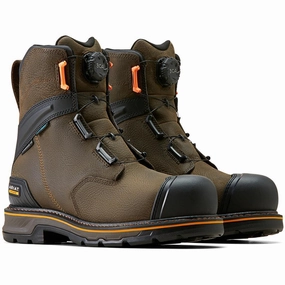 Stump Jumper BOA 8 inch Composite-Toe Waterproof Work Boot Iron Coffee Shock-absorbent wear waterproof construction