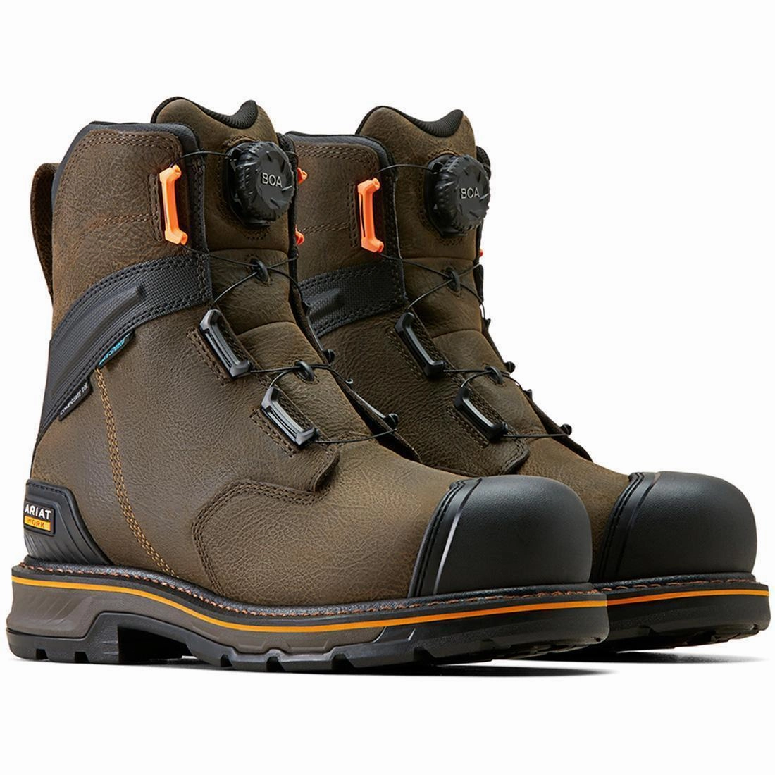 Stump Jumper BOA 8 inch Composite-Toe Waterproof Work Boot Iron Coffee Flat