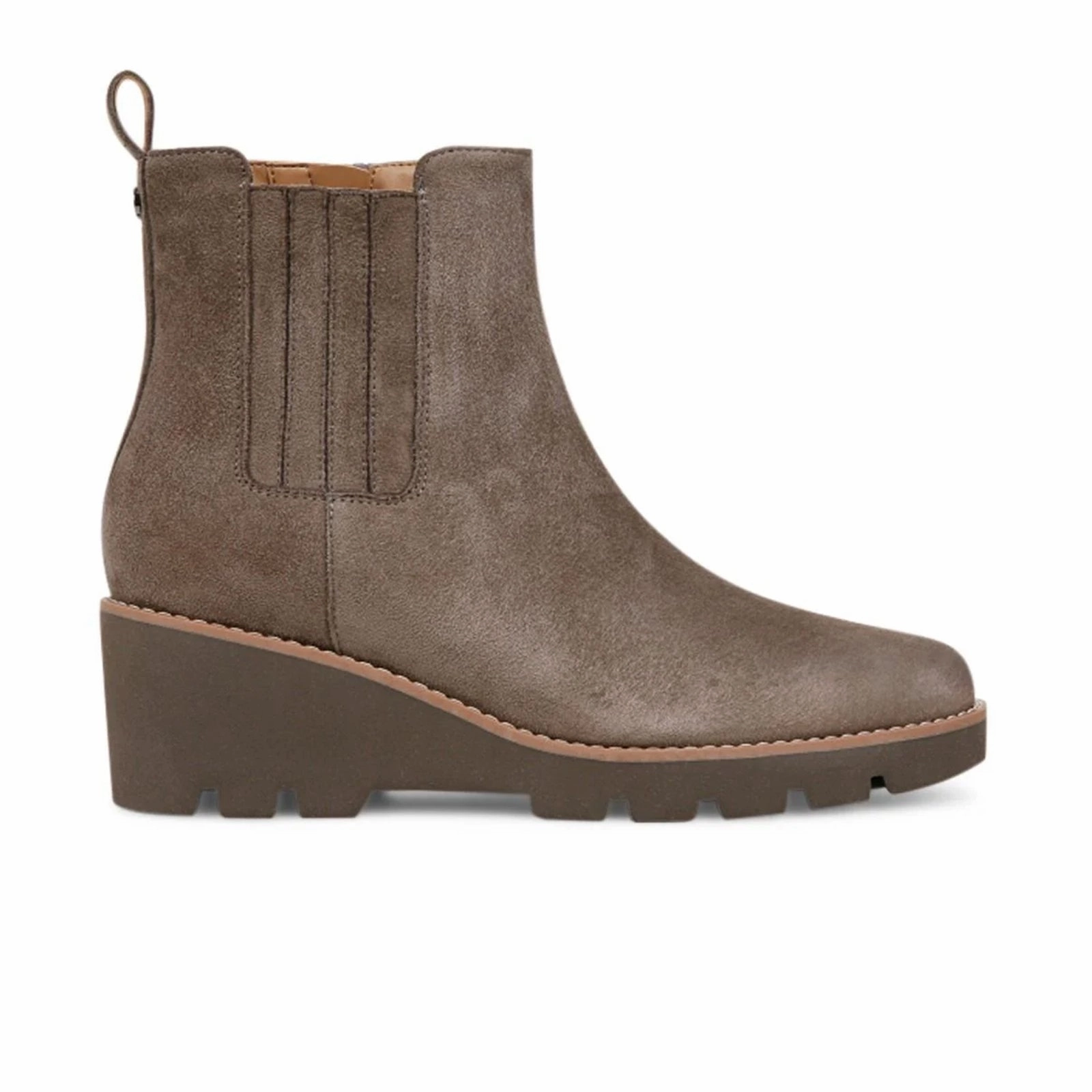 Non Compression Fit Vionic Aria Wedge Boot (Women) - Stone Grey Waxed Suede