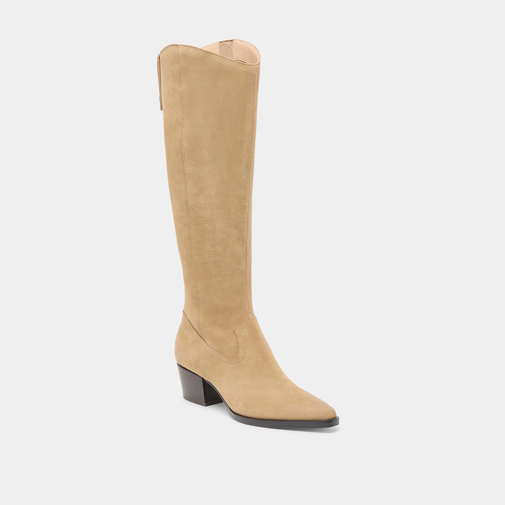 Sweat Resistant Neutral Tone Options VIRONA H2O EXTRA WIDE CALF BOOTS DK TAUPE SUEDE