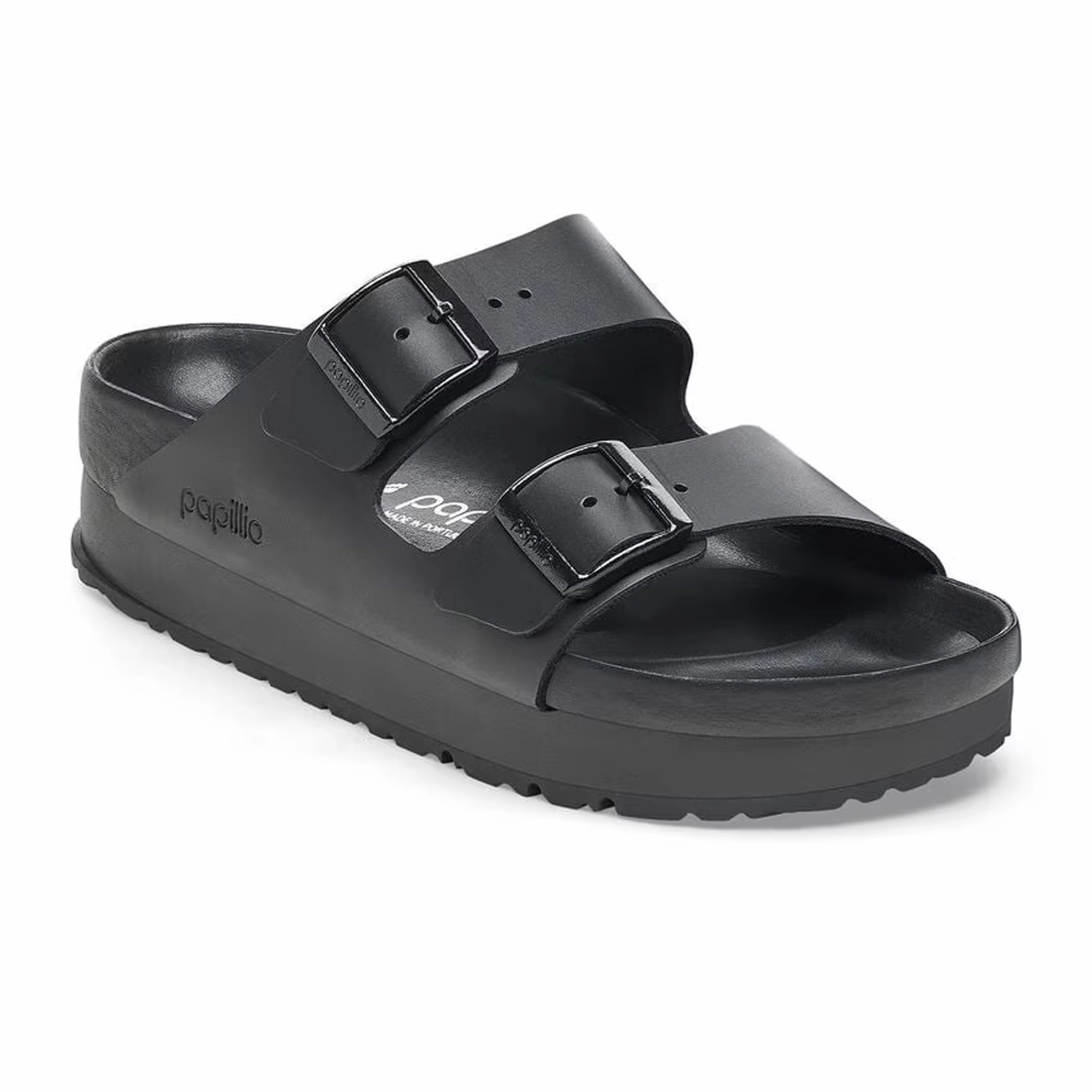 Autumn Breeze Birkenstock Arizona Flex Platform Narrow Slide Sandal (Women) - Black Leather