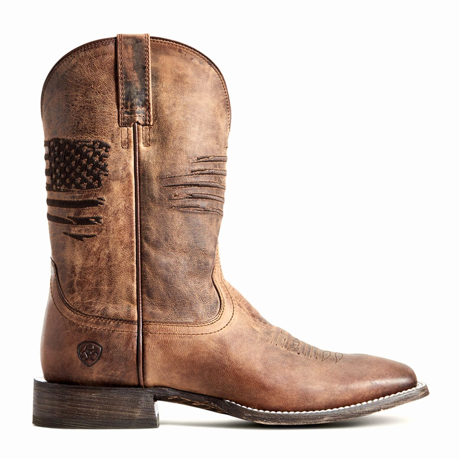 Ariat Circuit Patriot Western Boot (Men) - Weathered Tan Grippy Outsole Cold Climate Rugged Built Adventure Seeker