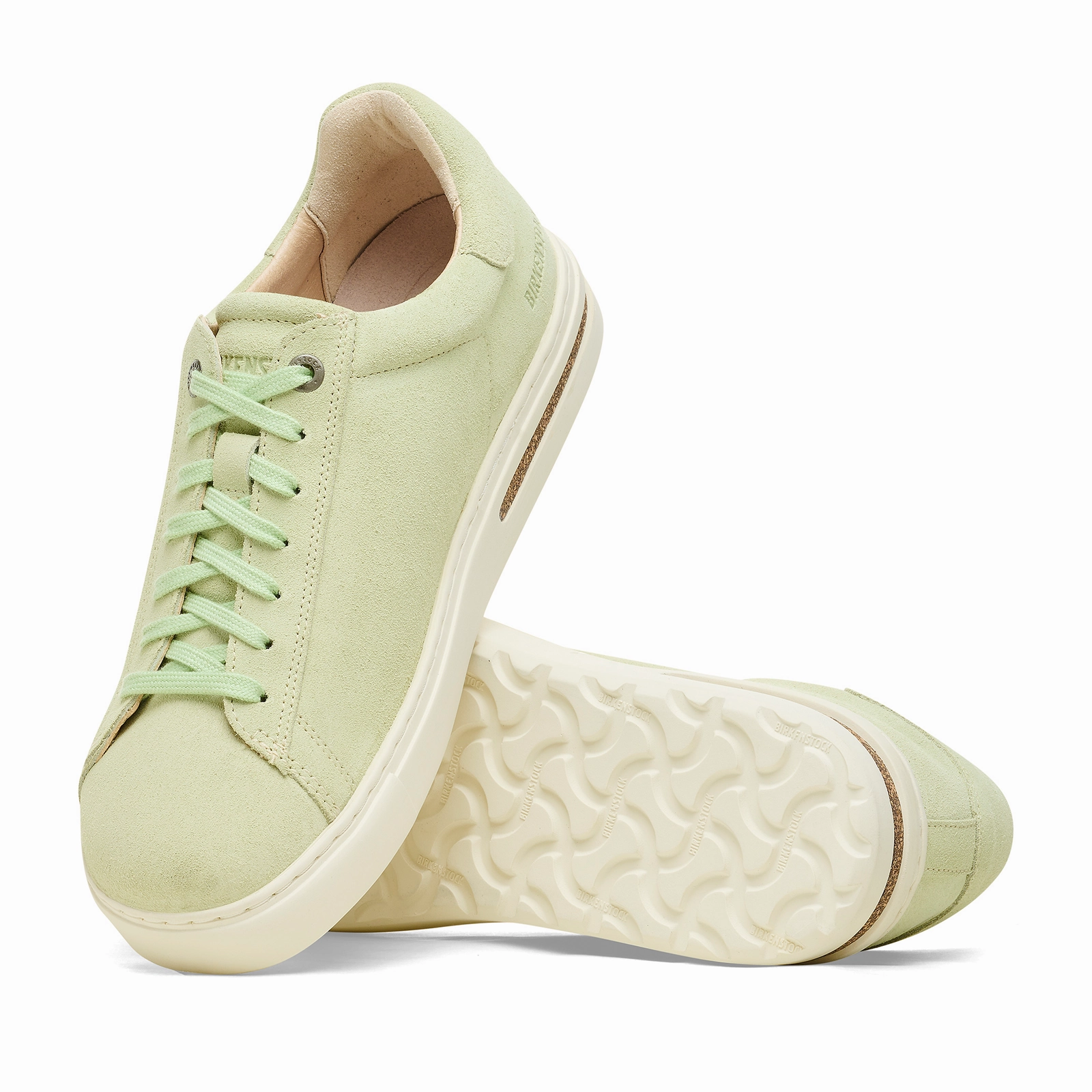 Light Style Birkenstock Bend Narrow Sneaker (Women) - Faded Lime Suede