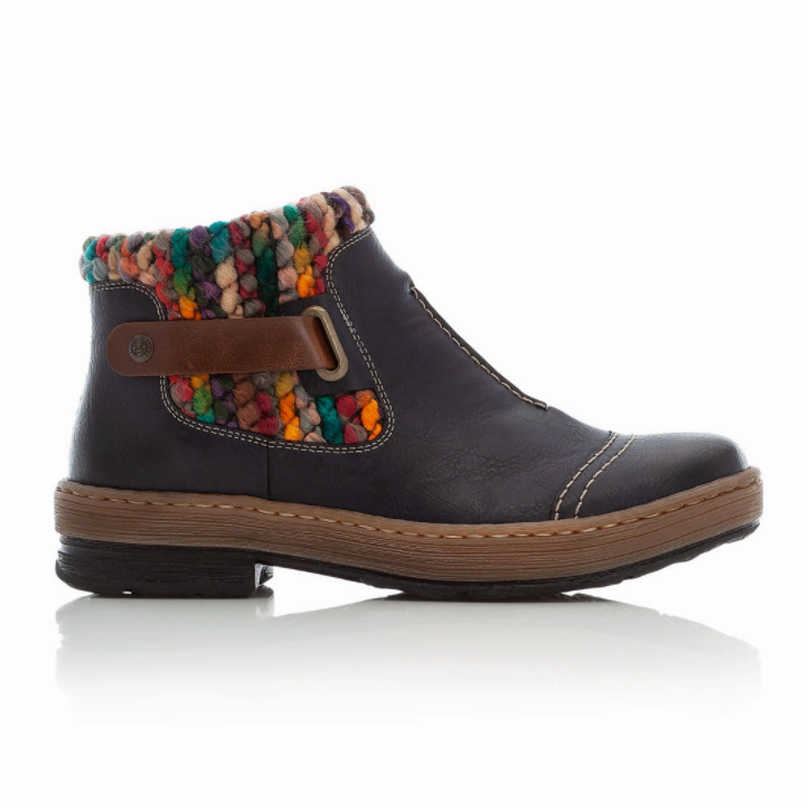 Rieker Felicitas Z6784-14 Ankle Boot (Women) - Blue/Multi Eco Material Rough Terrain