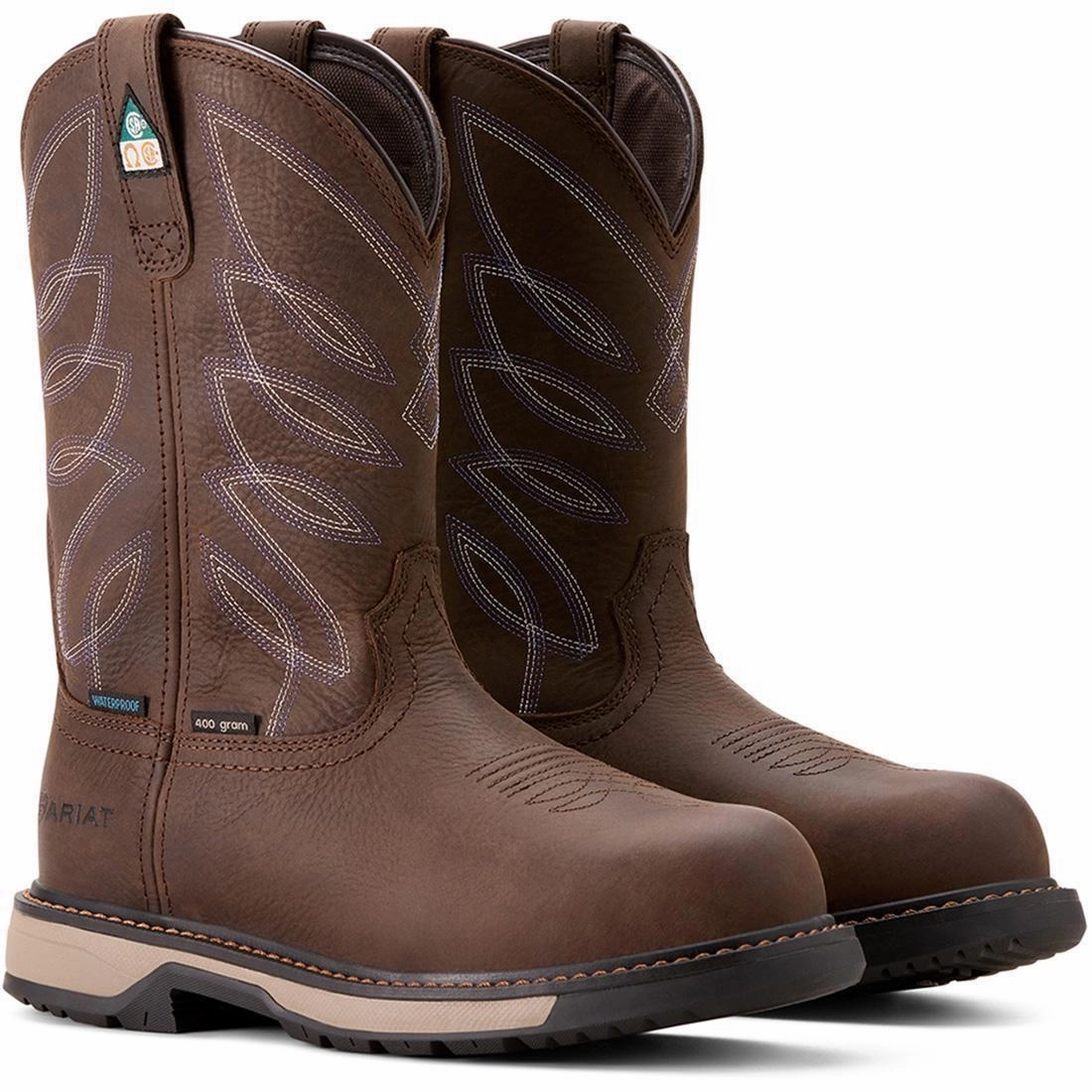 Airflow Optimized insulated Riveter Women's CSA Glacier Grip Waterproof 400g Composite Toe Work Boot - Brown