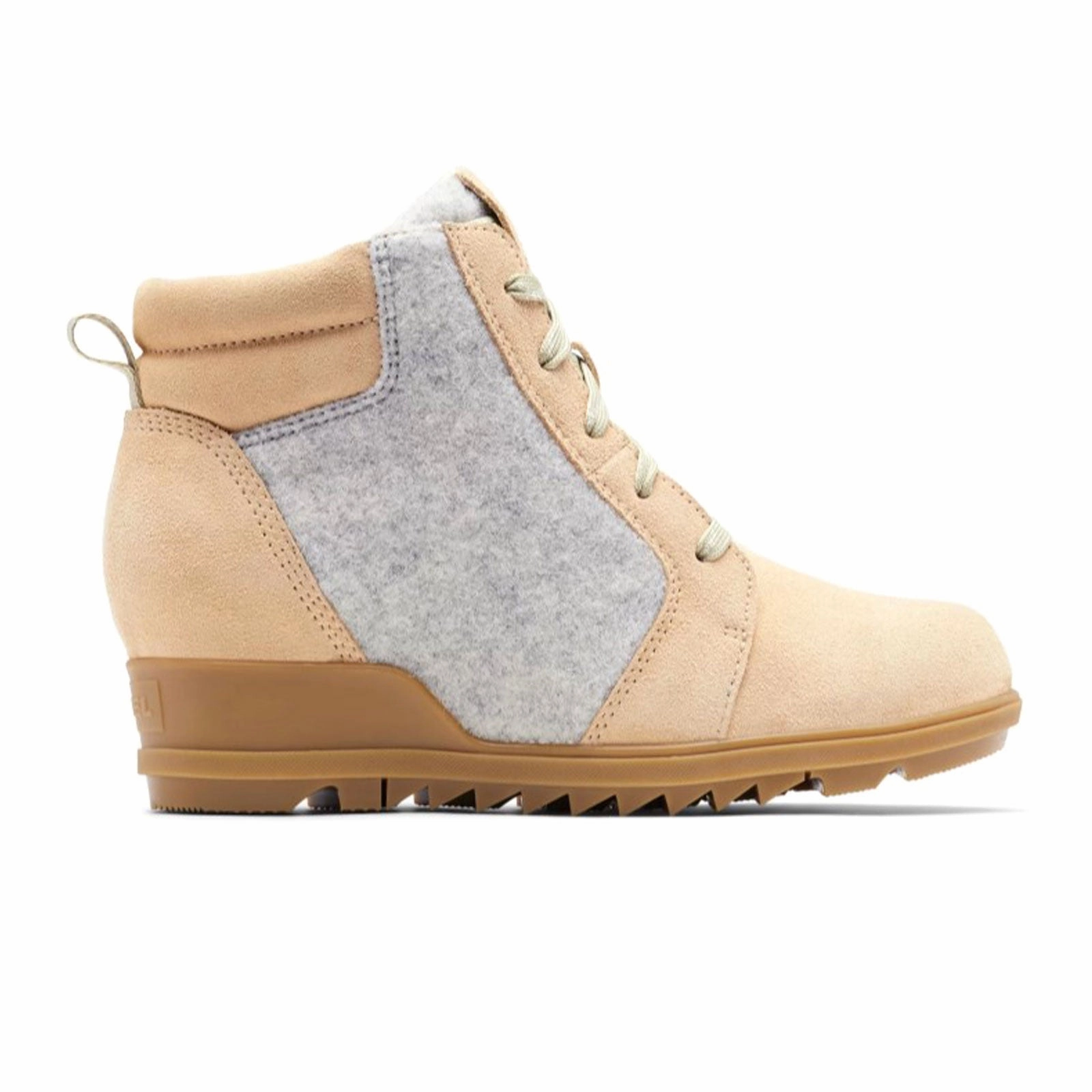 Minimal Aesthetic Sorel Evie Lace Wedge Ankle Boot (Women) - Ceramic/Natural