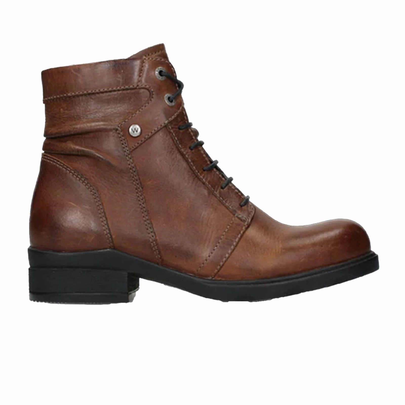 Comfort Cushioning Western Ride Wolky Center Ankle Boot (Women) - Cognac Velvet Leather