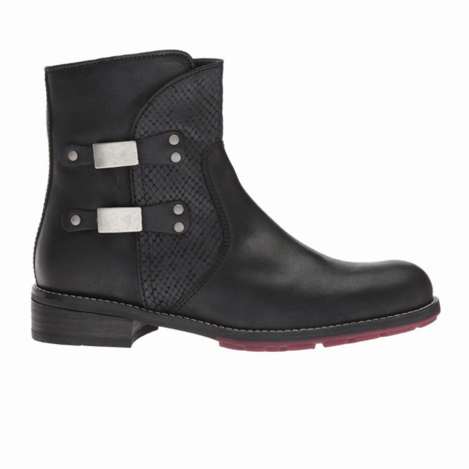 Wolky Emerald Ankle Boot (Women) - Black Low Profile All Day Worker Leather