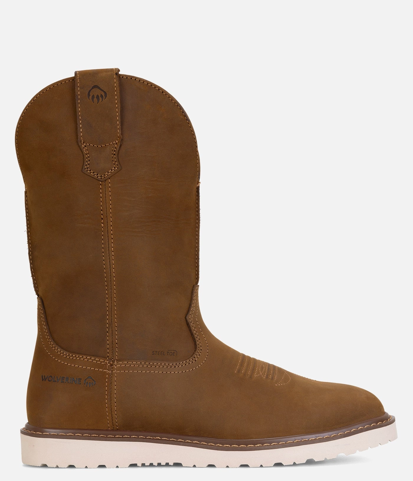 Wolverine Bronc Wedge Pull-On Steel Toe Work Wellington - Men Unique grip