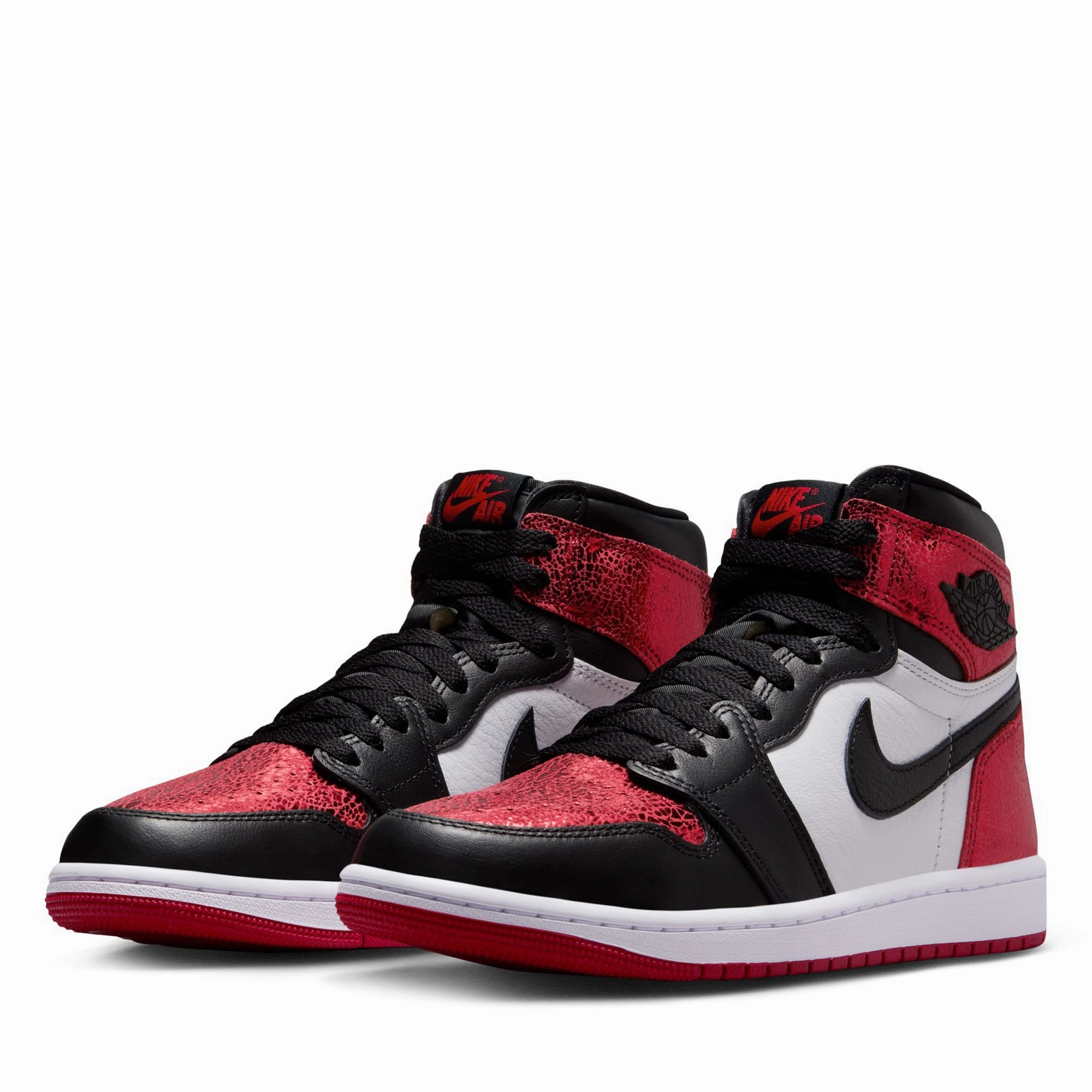 Women's Air Jordan 1 Retro High OG 'Ruby' - Varsity Red/Black Mud Resistant Daily Walks