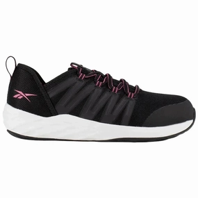 Women's Astroride Steel-Toe Athletic Work Shoe Black/Pink Superior support