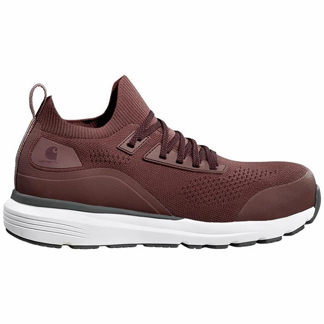 Vegan Material Construction Women's Haslett 3 Inch Nano-Toe ESD Work Shoe Burgundy
