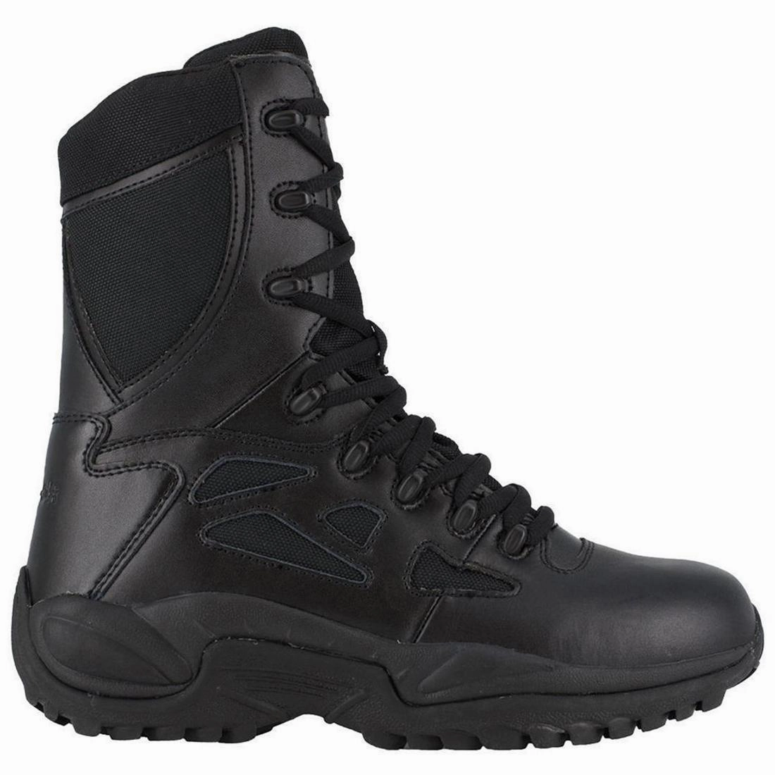 Women's Rapid Response Rb 8 Inch Soft-Toe Military Work Boot Black Abrasion resistant adults'