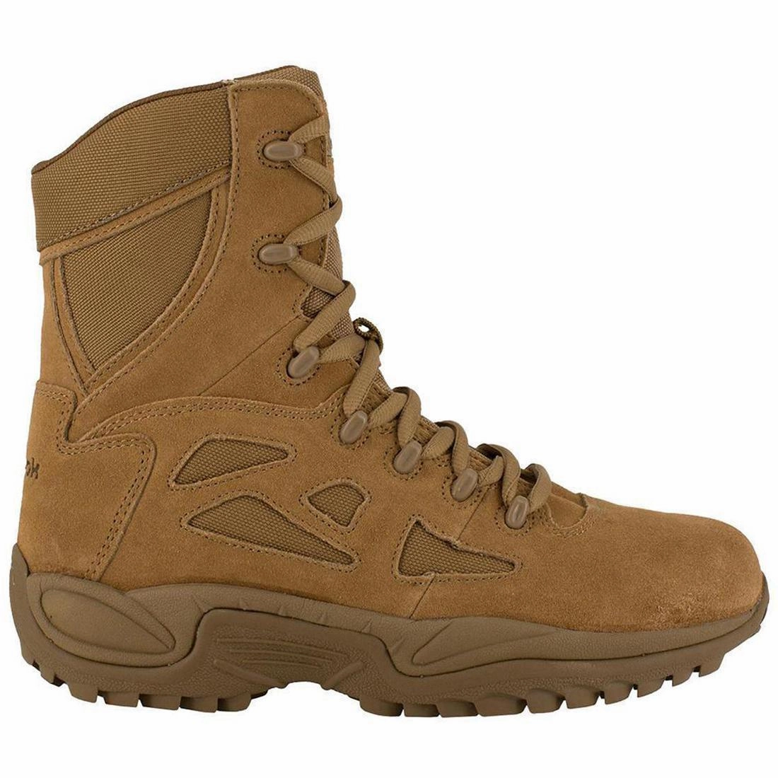 Work Shoes Women's Rapid Response Rb 8 Inch Soft-Toe Military Work Boot Coyote