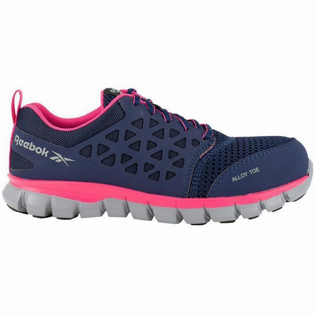 Women's Sublite Cushion Alloy-Toe Athletic Work Shoe Blue/Pink mountain climbers' hiking boots